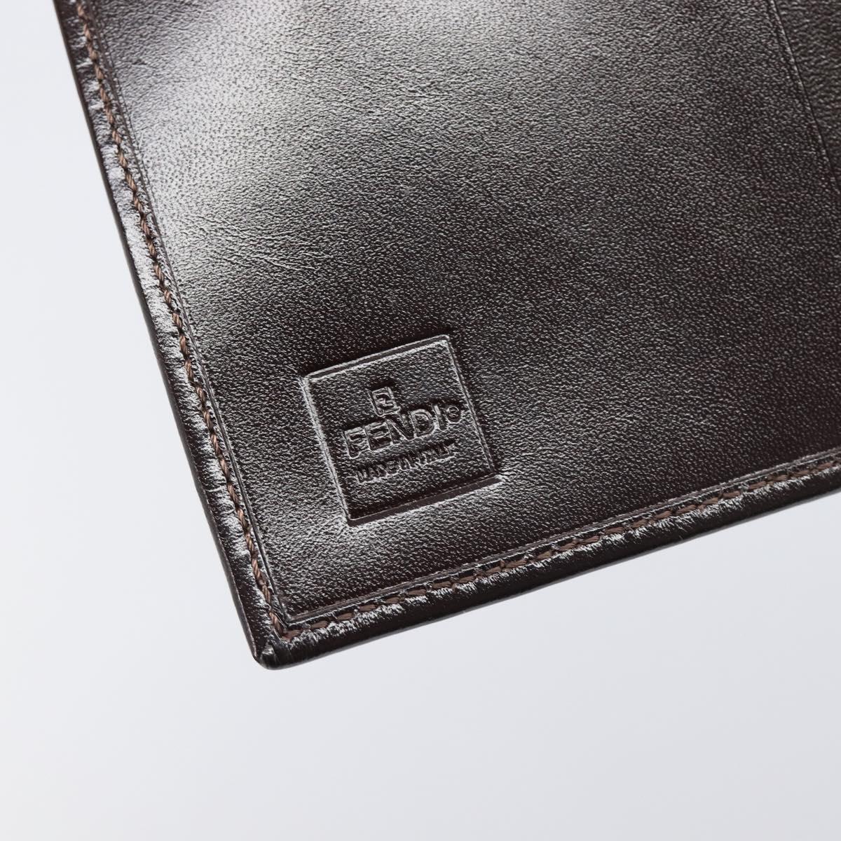 FENDI Zucca Canvas Mamma Baguette Wallet Black Brown Auth 199786A