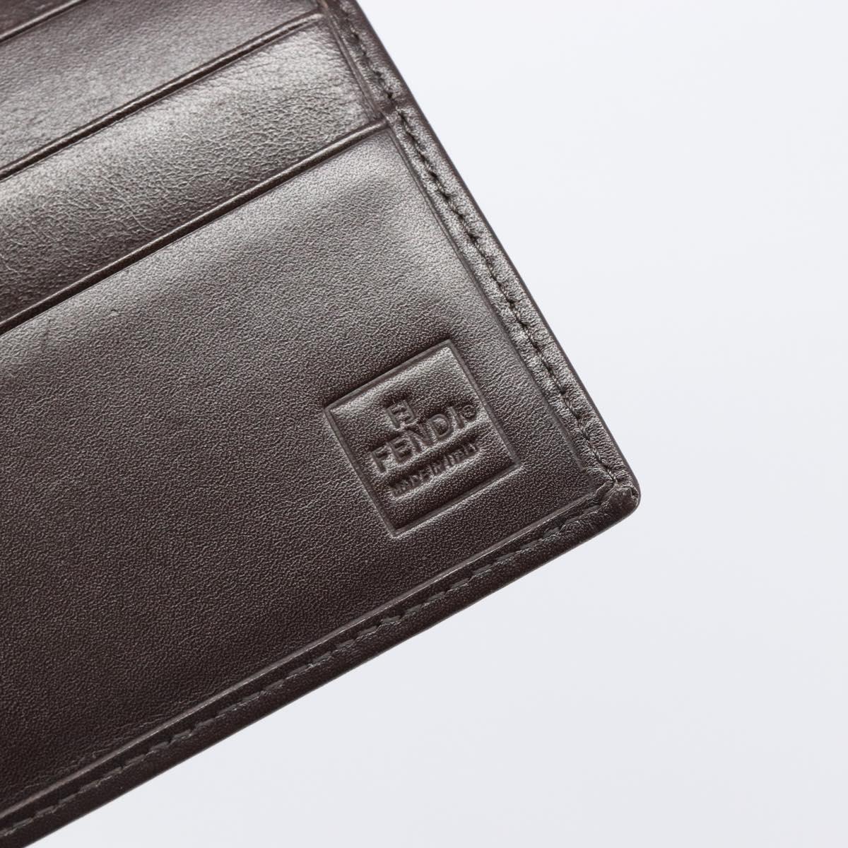 FENDI Zucca Canvas Long Wallet Black Brown Auth 199787A