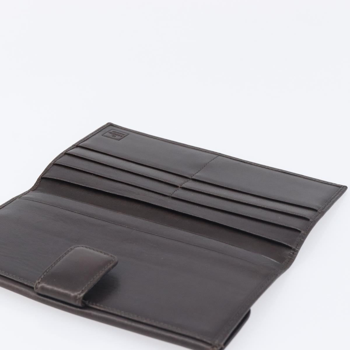 FENDI Zucca Canvas Long Wallet Black Brown Auth 199787A