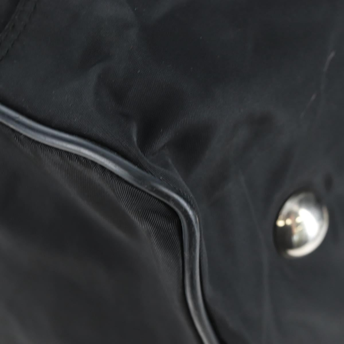 PRADA Boston Bag Nylon 2way Black Silver Auth 199801A