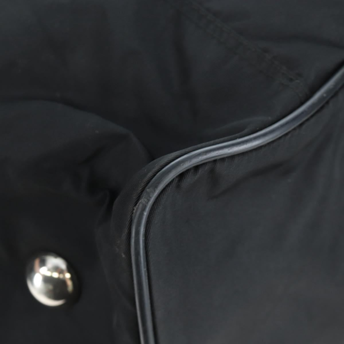 PRADA Boston Bag Nylon 2way Black Silver Auth 199801A