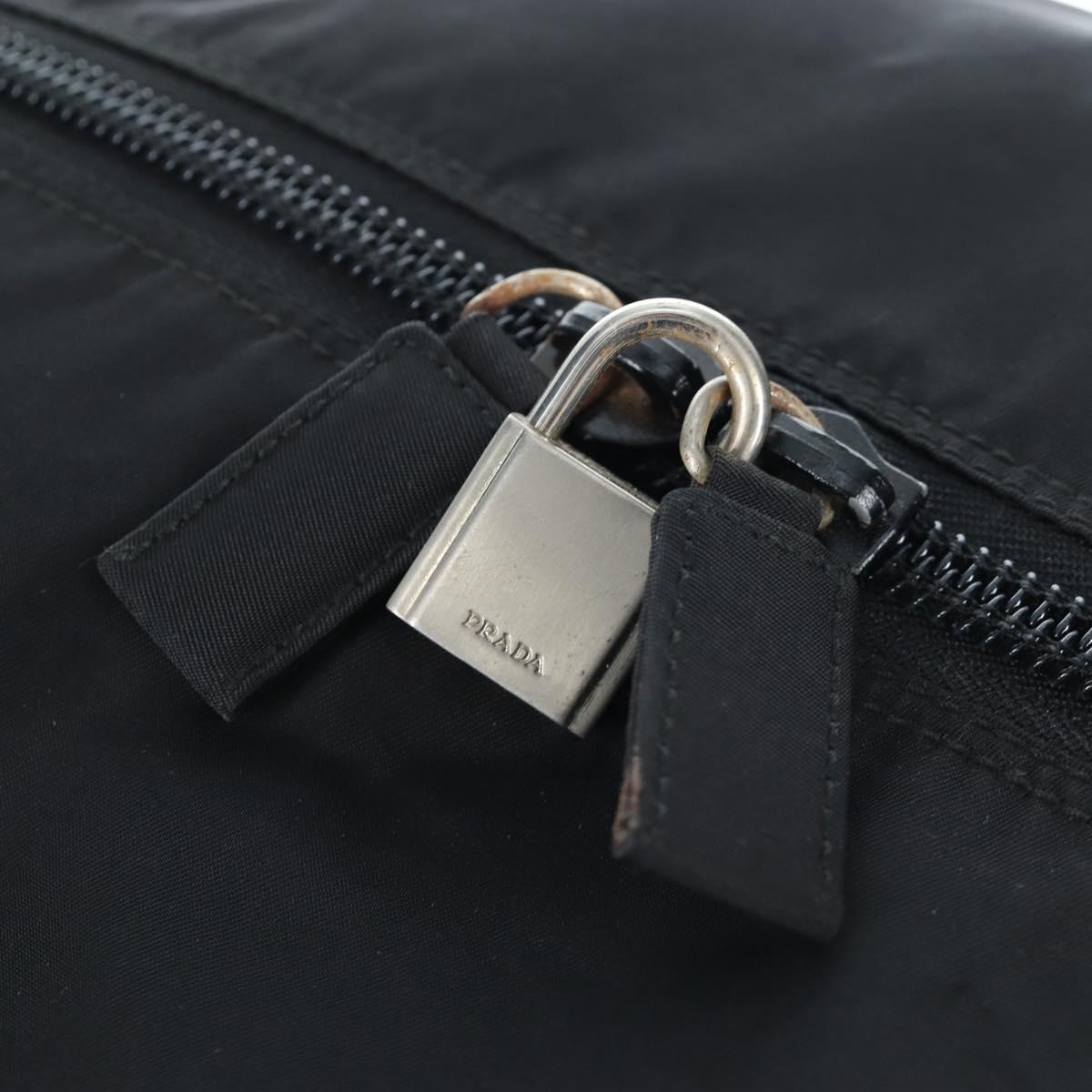 PRADA Boston Bag Nylon 2way Black Silver Auth 199801A