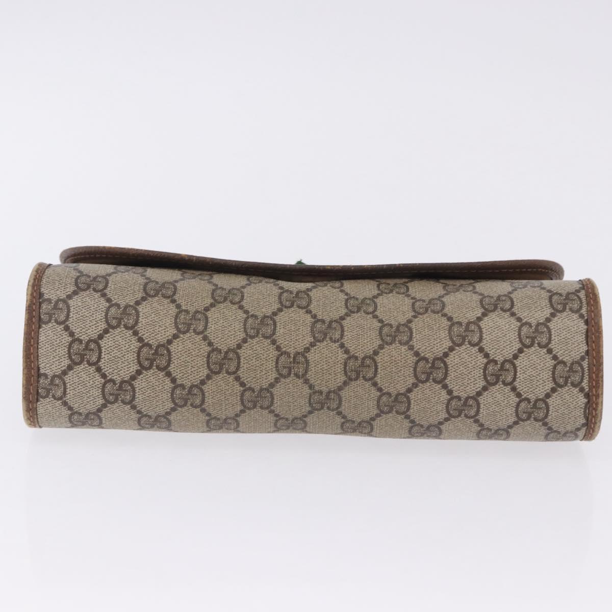 GUCCI GG Supreme Web Sherry Line Clutch Bag PVC Beige 89 01 030 Auth 199803