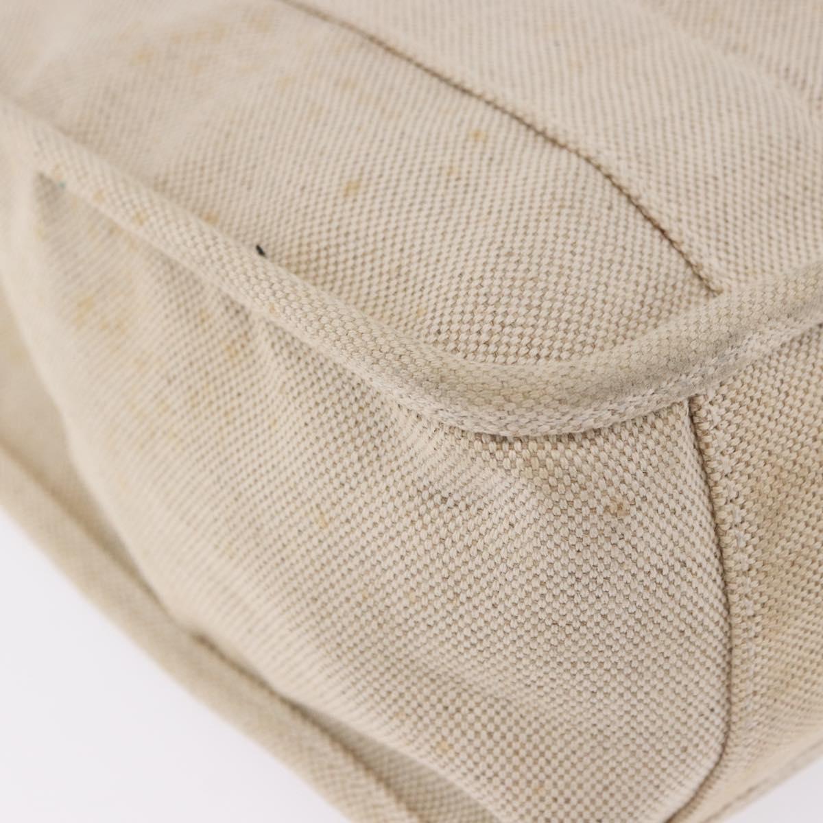 PRADA Tote Bag Canvas Beige Red Auth 199809