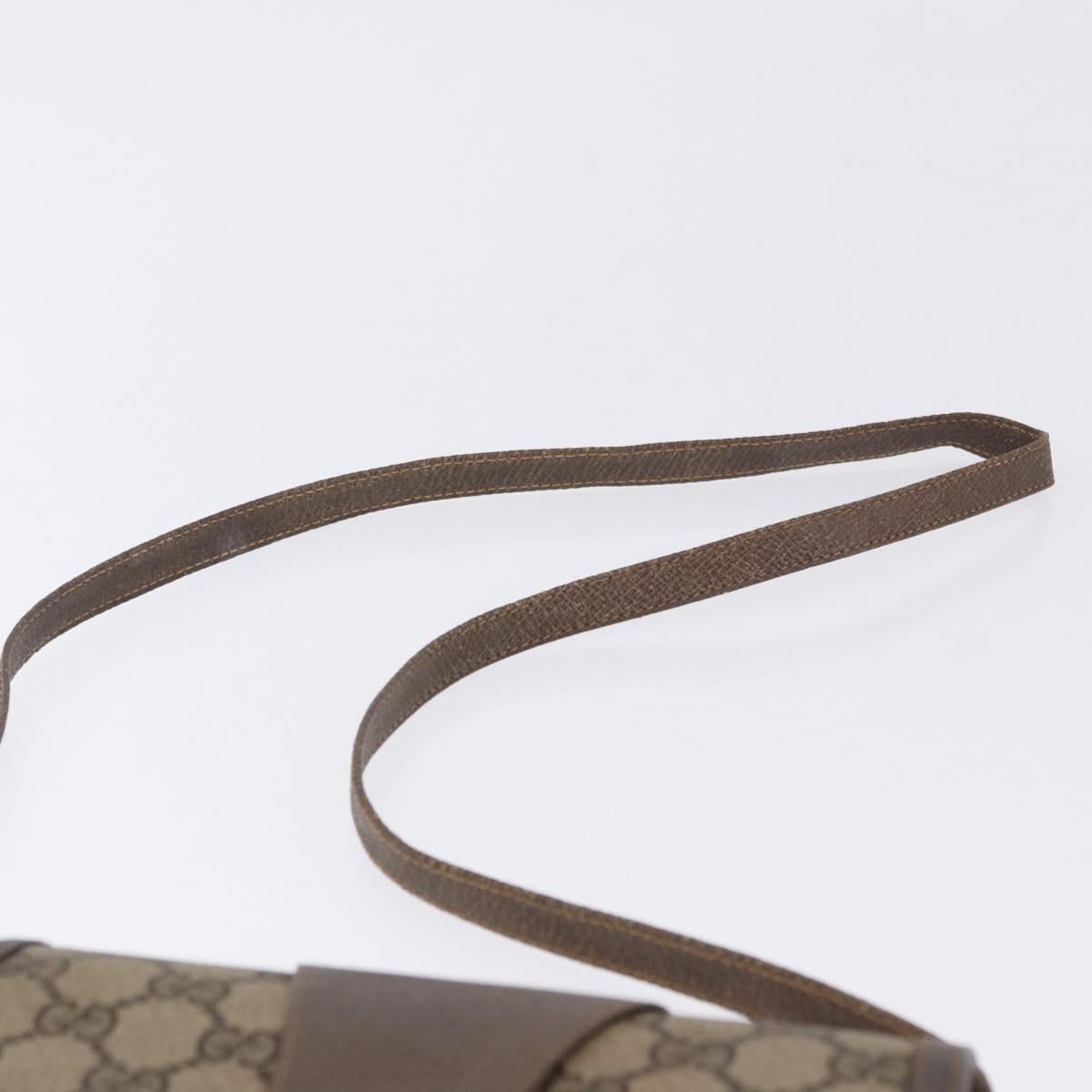 GUCCI GG Supreme Shoulder Bag PVC Beige Gold Tone 10 02 031 Auth 199810