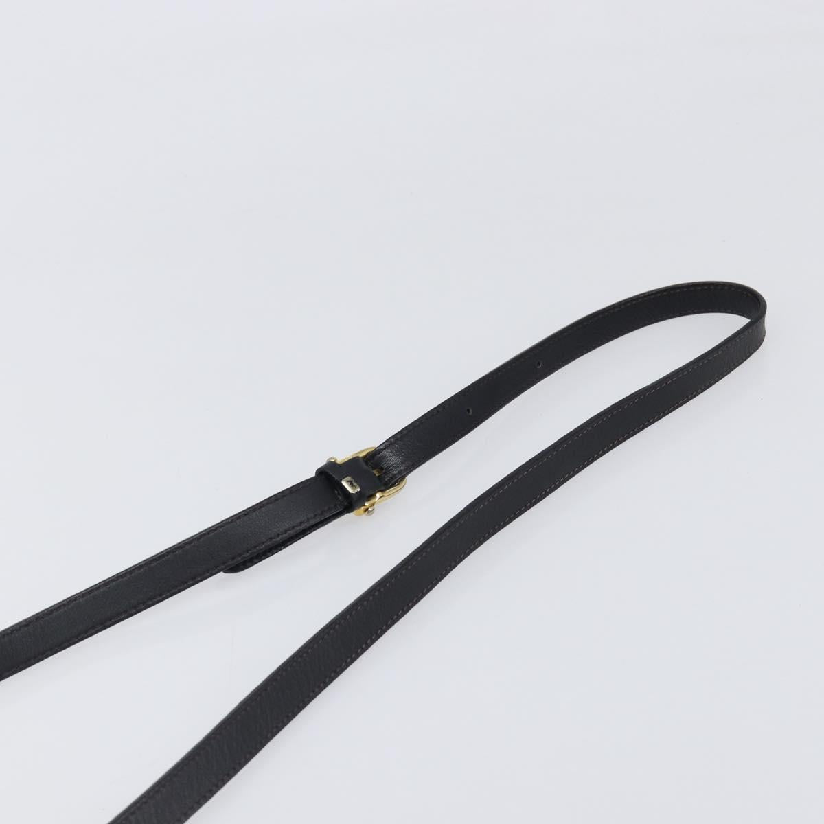 CELINE Shoulder Bag Leather Black Gold Auth 199823