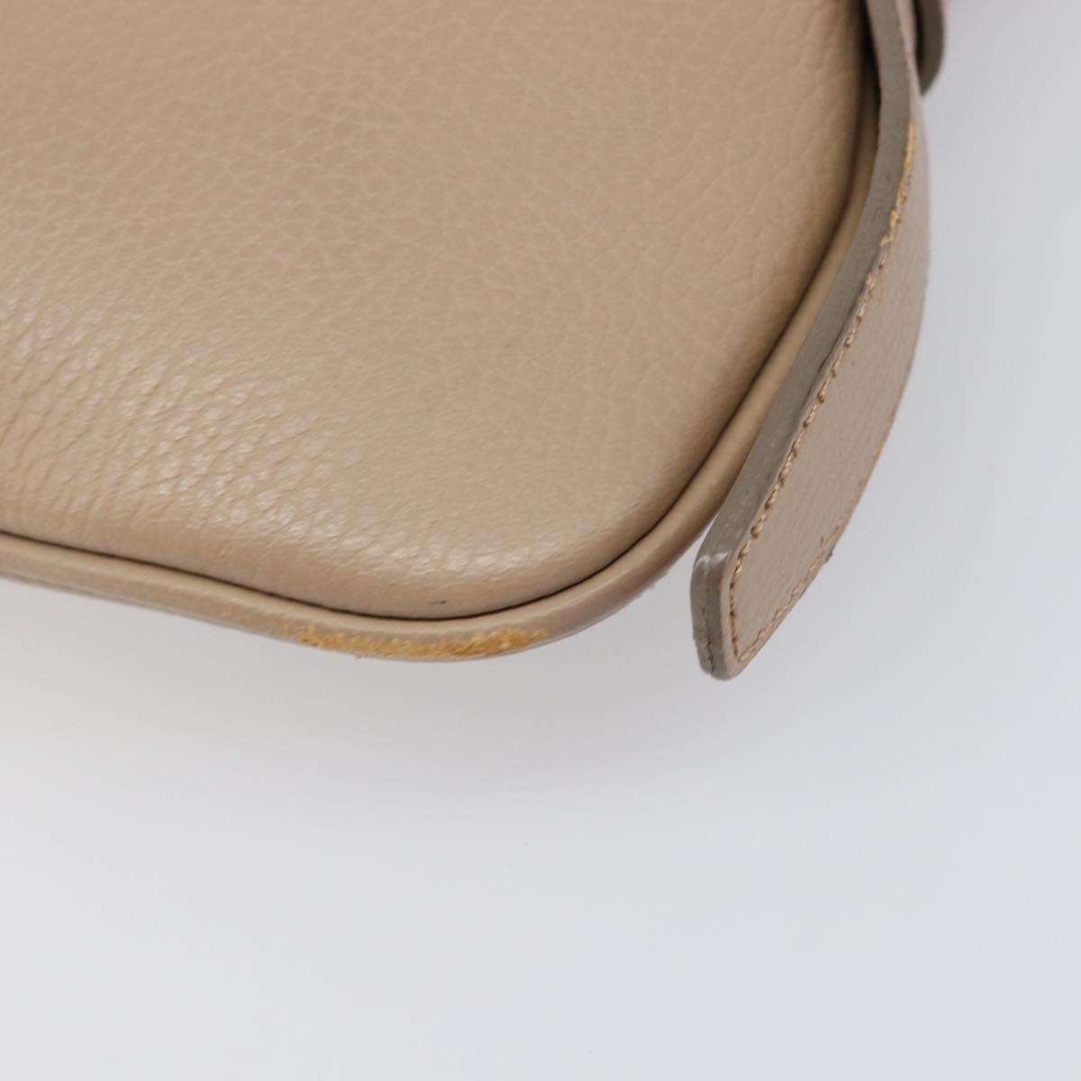BURBERRY Nova Check Shoulder Bag Leather Beige Silver Auth 199824A