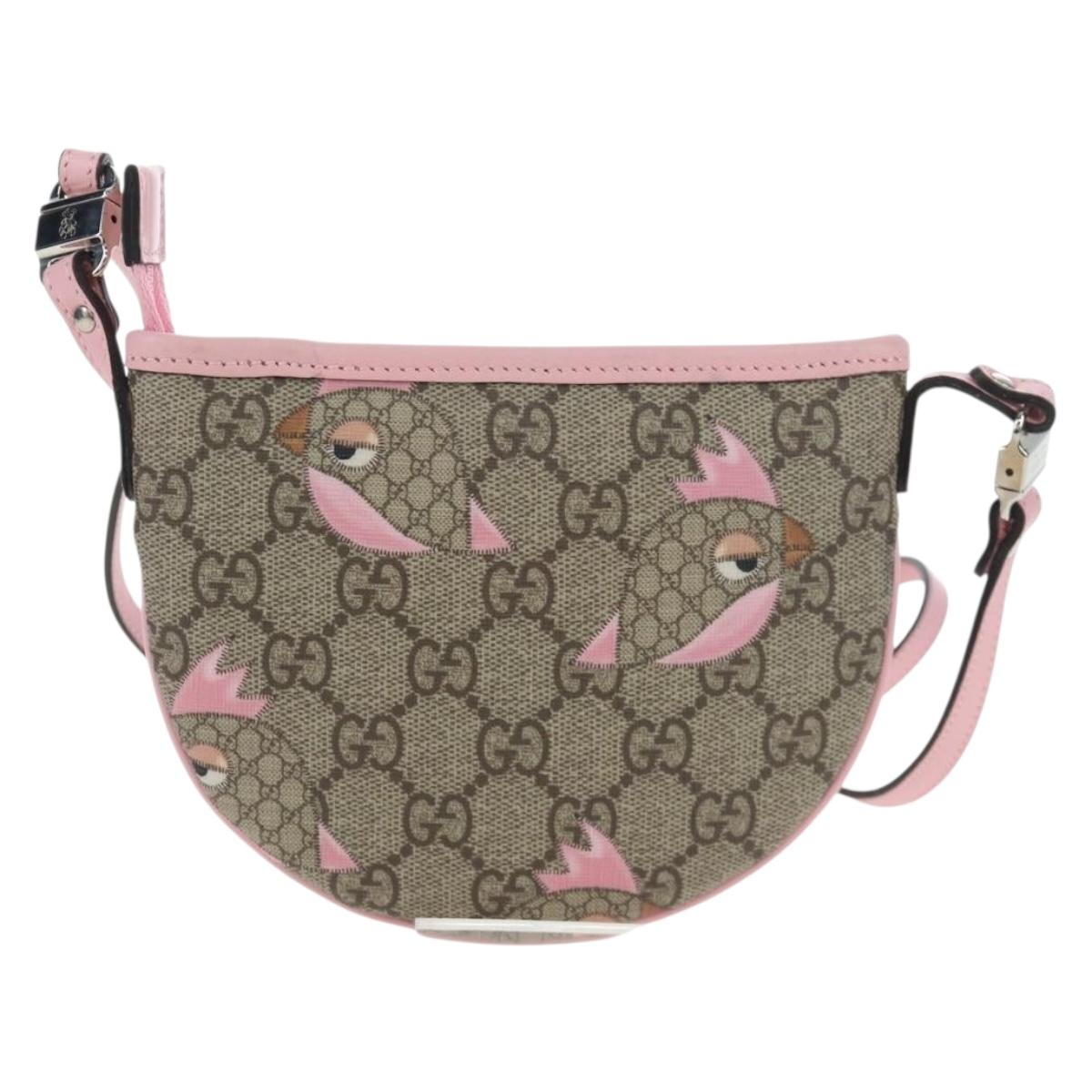 GUCCI GG Supreme Children's Papagallo Bag PVC Leather Beige 297540 Auth 199825M