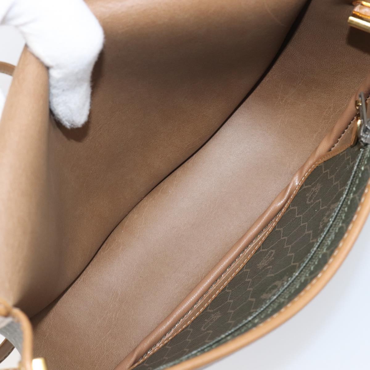 Christian Dior Honeycomb Canvas Shoulder Bag PVC Beige Gold Auth 199826A
