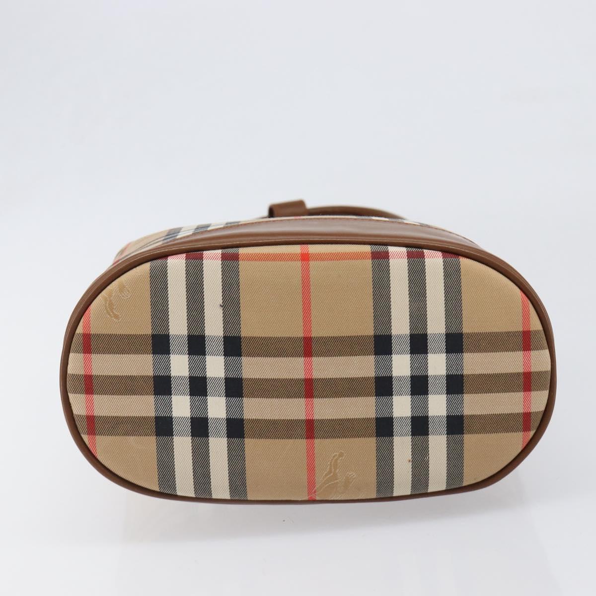 Burberrys Nova Check Shoulder Bag Canvas Beige Gold Auth 199830A