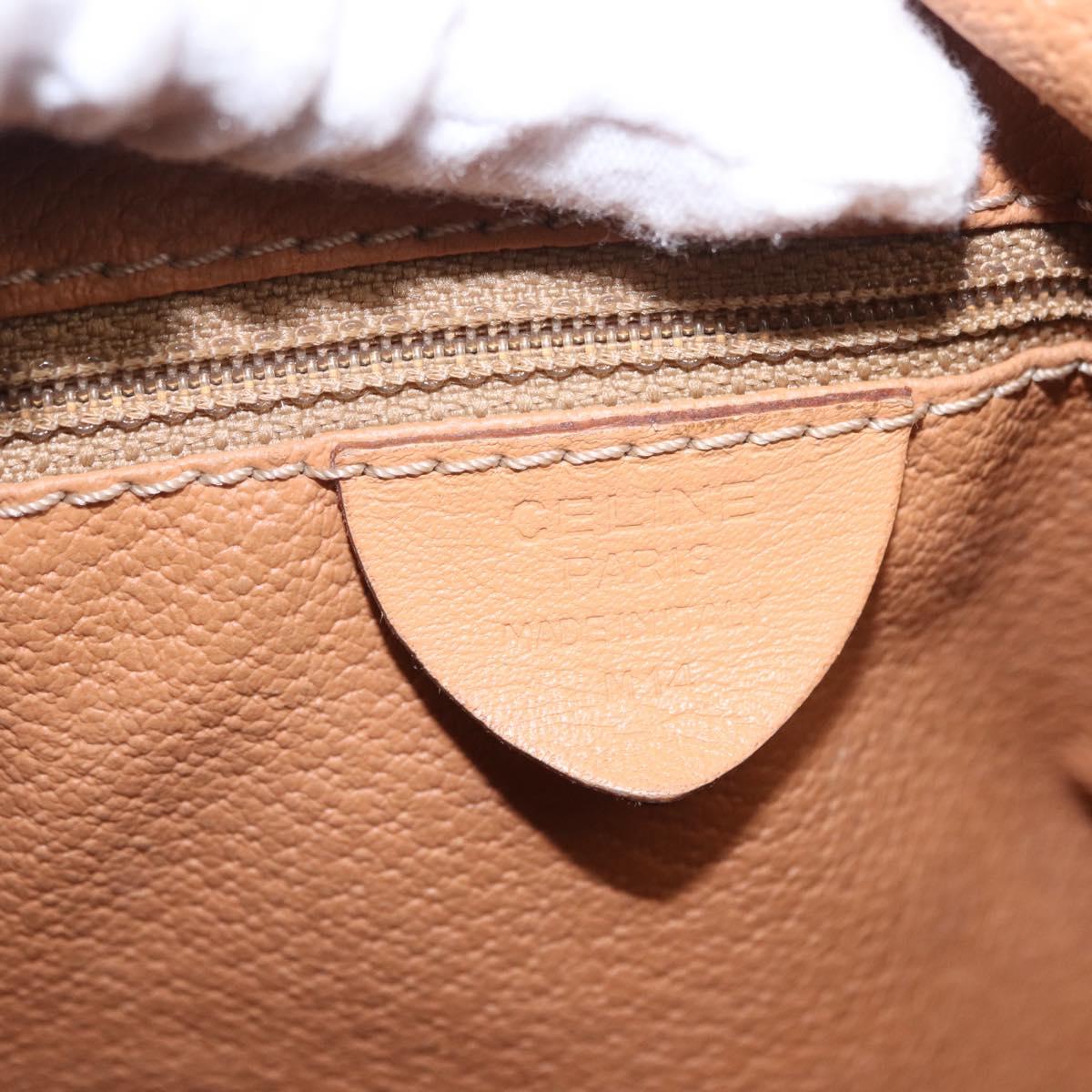 CELINE Macadam Canvas Shoulder Bag PVC Beige Gold Auth 199837V