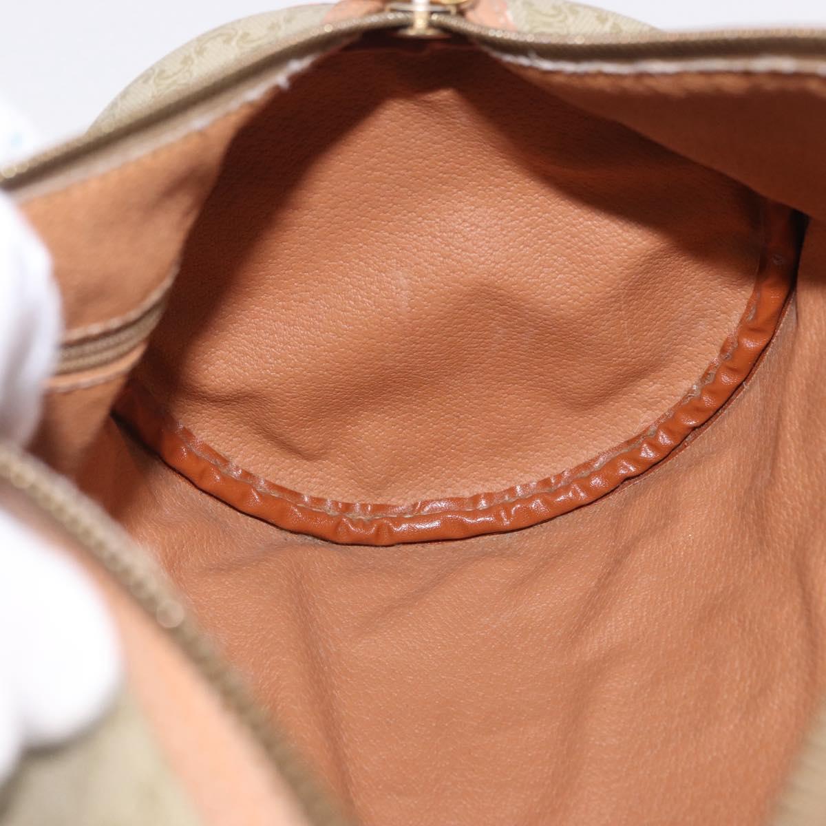 CELINE Macadam Canvas Shoulder Bag PVC Beige Gold Auth 199837V