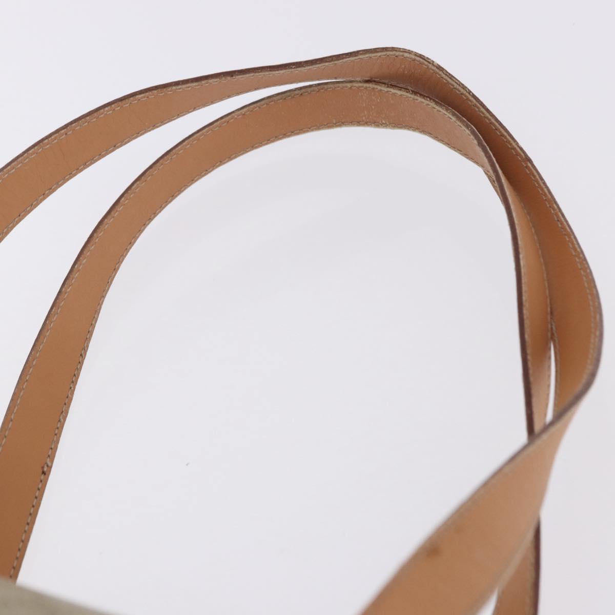 CELINE Macadam Canvas Shoulder Bag PVC Beige Gold Auth 199837V