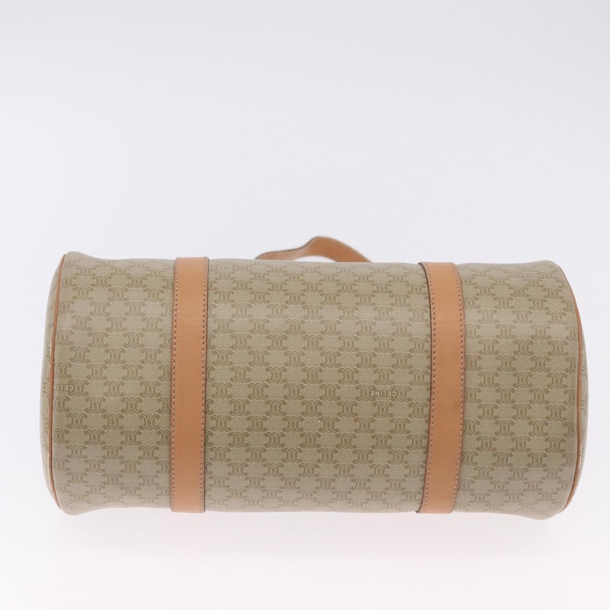 CELINE Macadam Canvas Shoulder Bag PVC Beige Gold Auth 199837V