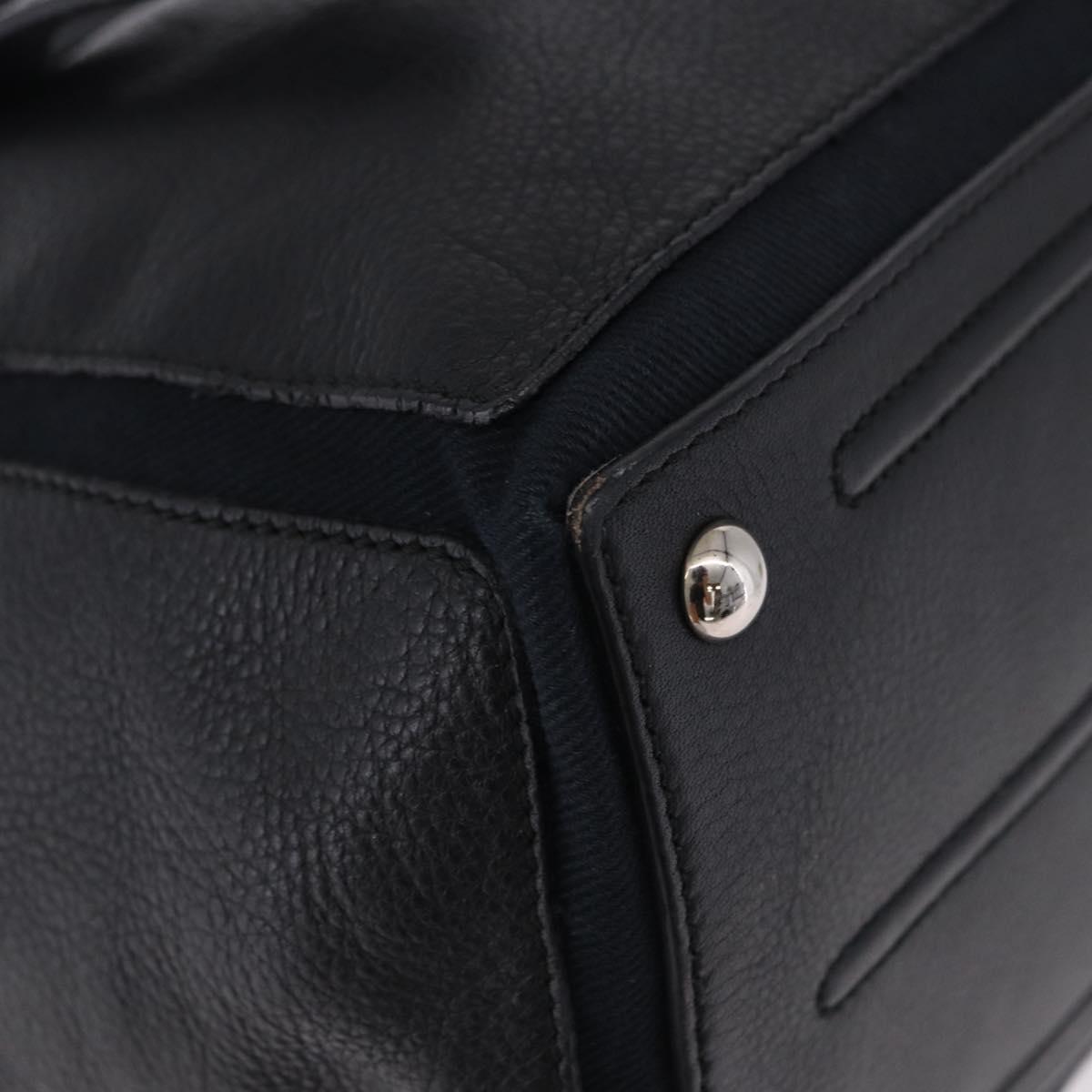 SAINT LAURENT Muse Toe Hand Bag Leather Black Silver 197149 Auth 199840A
