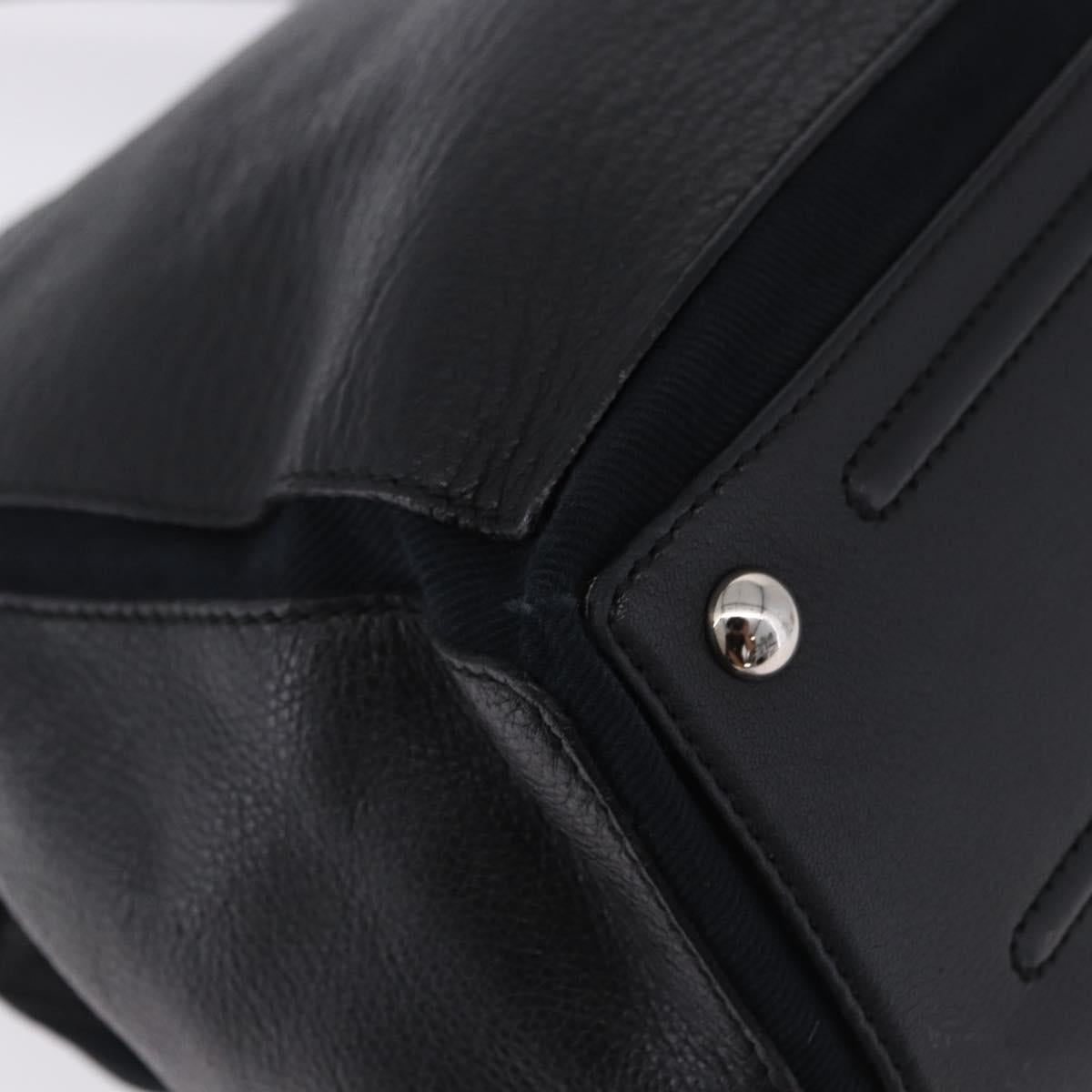 SAINT LAURENT Muse Toe Hand Bag Leather Black Silver 197149 Auth 199840A