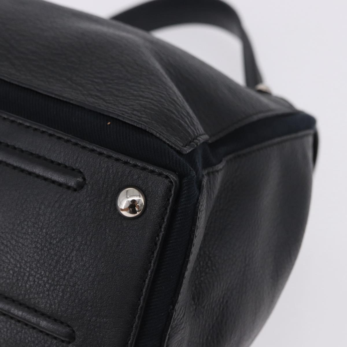 SAINT LAURENT Muse Toe Hand Bag Leather Black Silver 197149 Auth 199840A