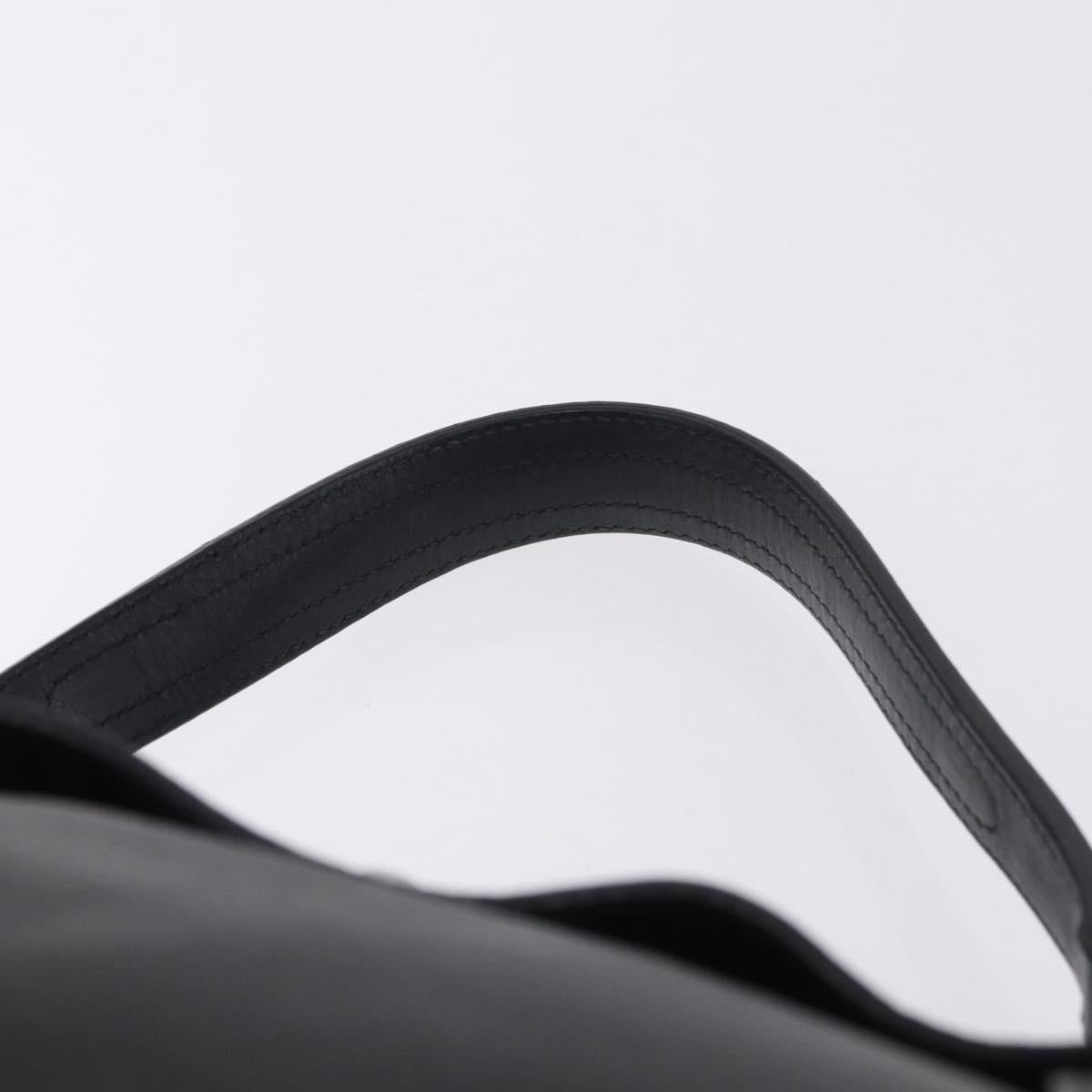 SAINT LAURENT Muse Toe Hand Bag Leather Black Silver 197149 Auth 199840A