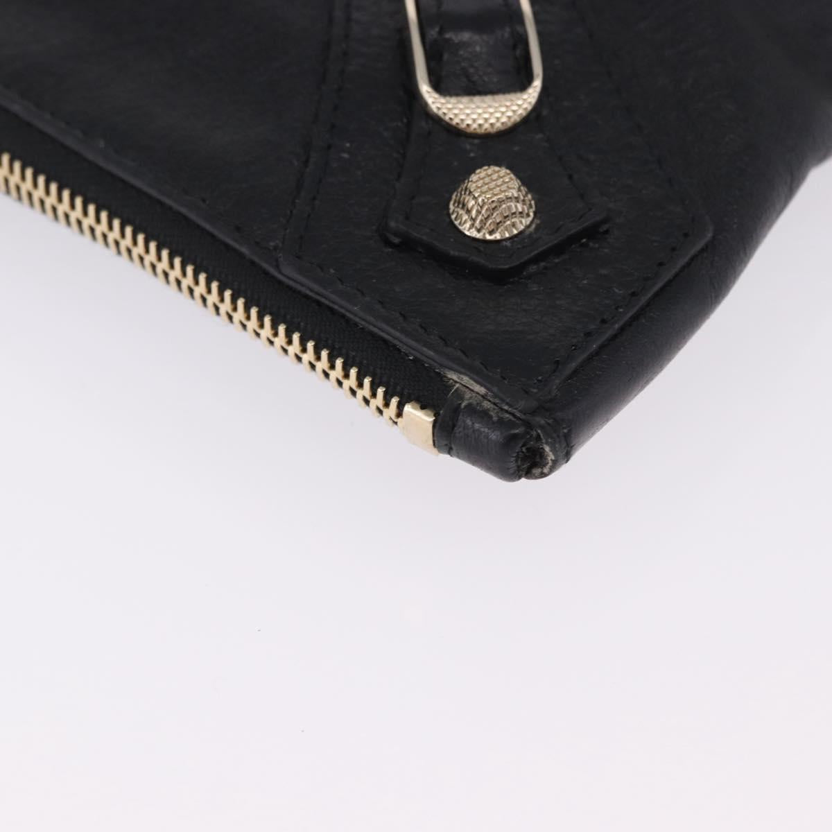 BALENCIAGA Giant Clutch Bag Leather Black Gold Auth 199841V