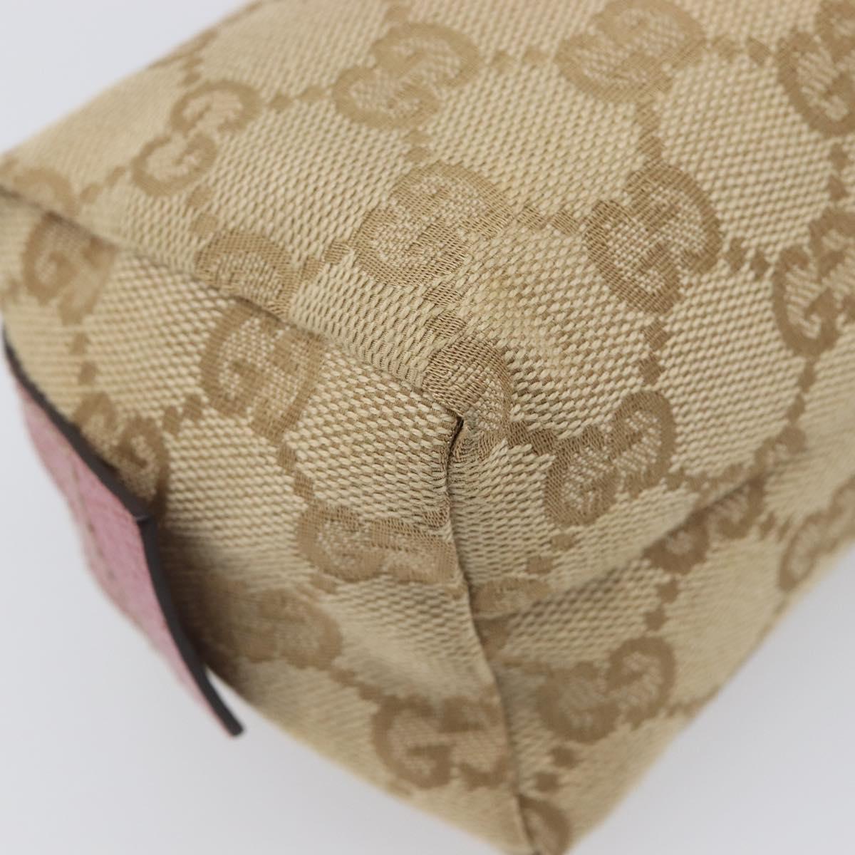 GUCCI GG Canvas Pouch Beige Gold 29596 Auth 199845A