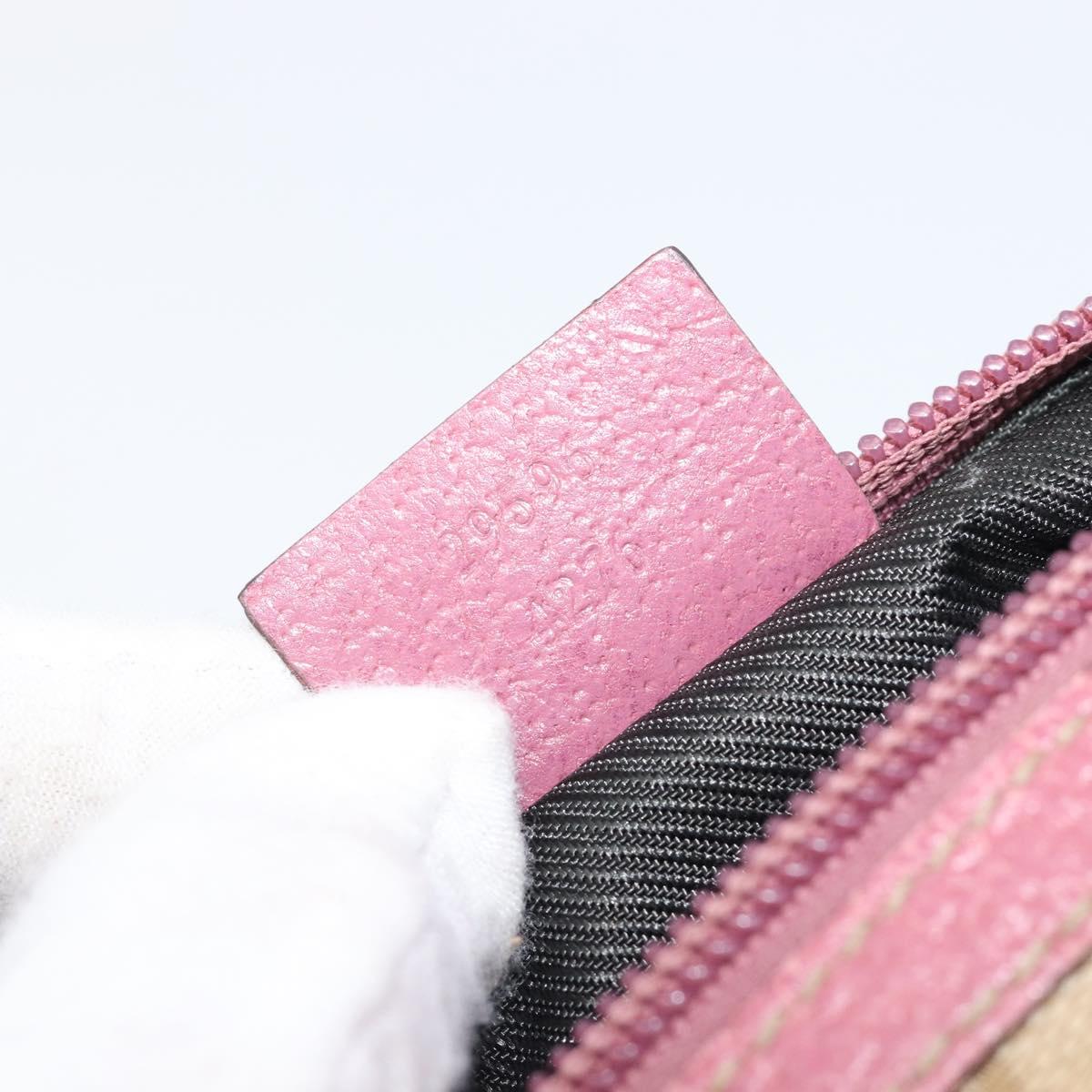 GUCCI GG Canvas Pouch Beige Gold 29596 Auth 199845A
