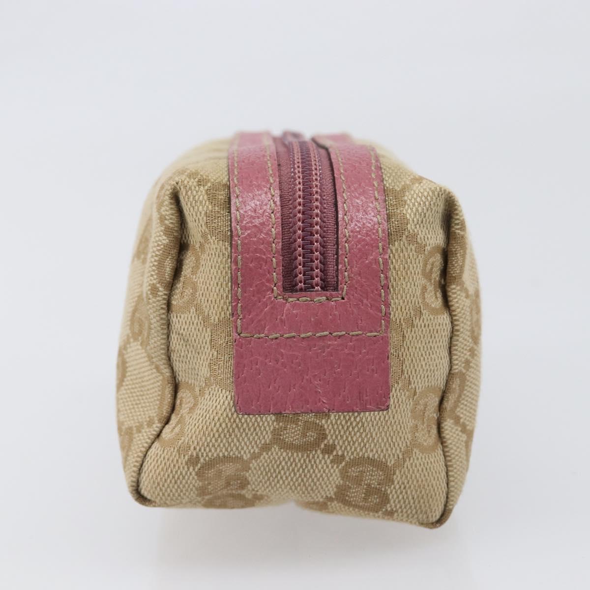 GUCCI GG Canvas Pouch Beige Gold 29596 Auth 199845A
