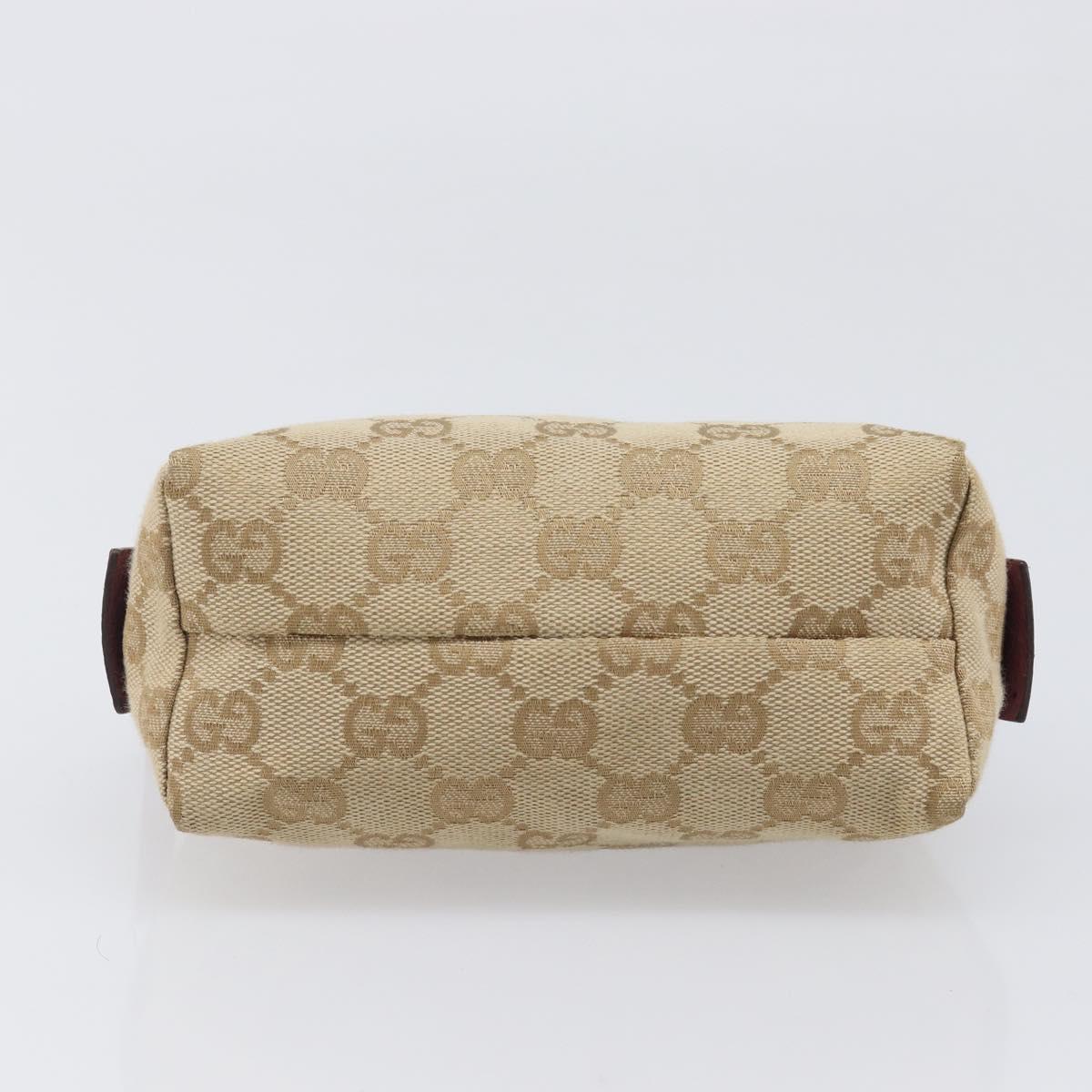 GUCCI GG Canvas Pouch Beige Gold 29596 Auth 199845A