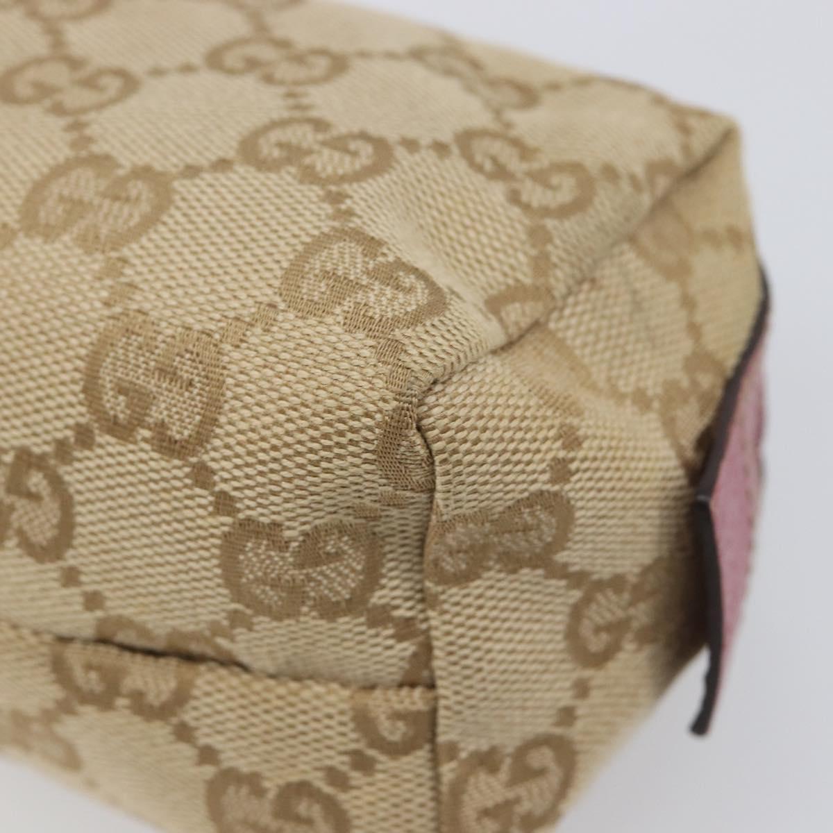 GUCCI GG Canvas Pouch Beige Gold 29596 Auth 199845A