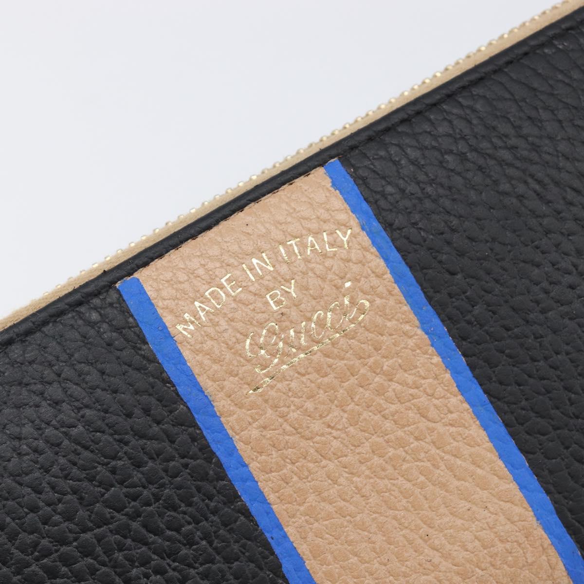 GUCCI Long Wallet Leather Black Gold 368232 Auth 199849A