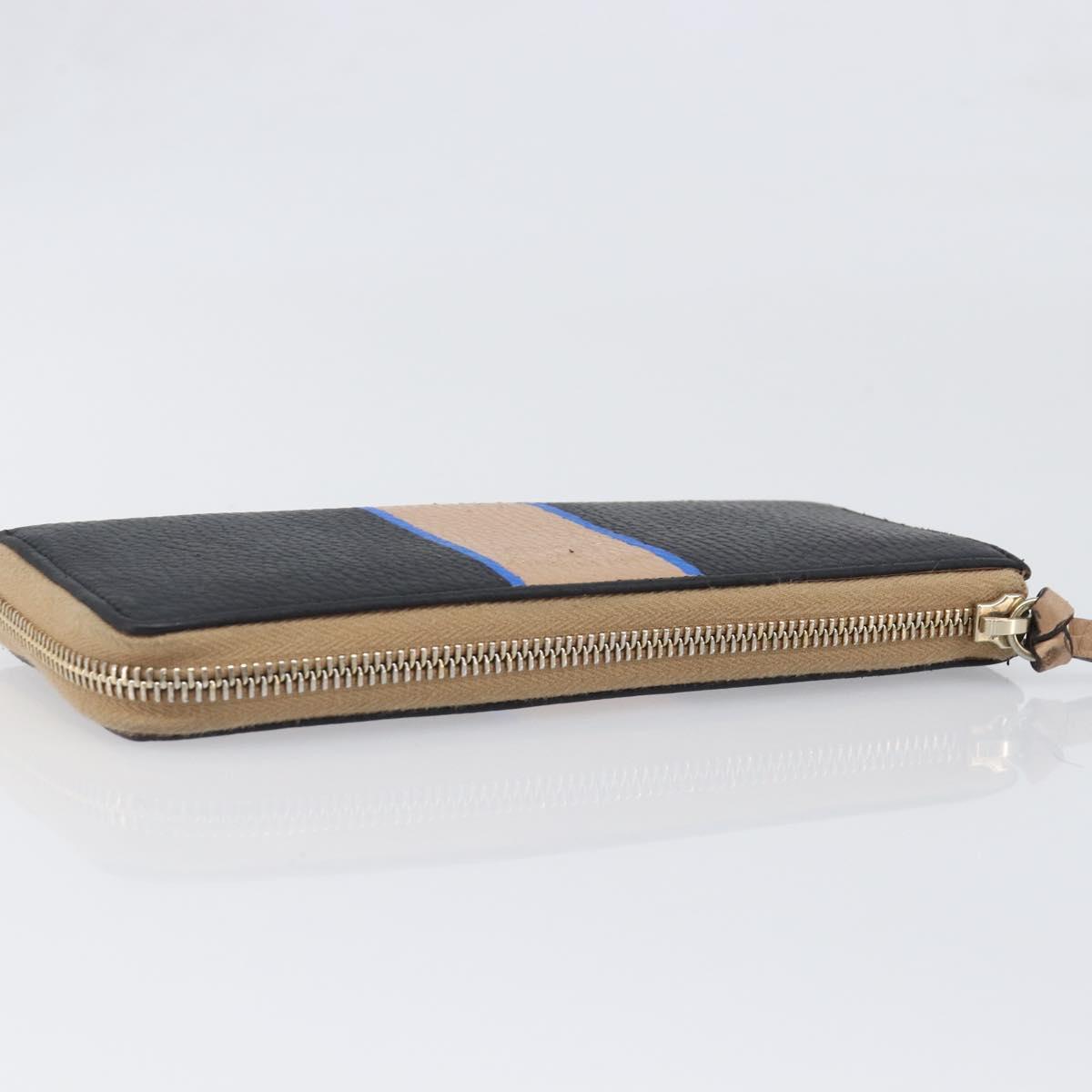 GUCCI Long Wallet Leather Black Gold 368232 Auth 199849A