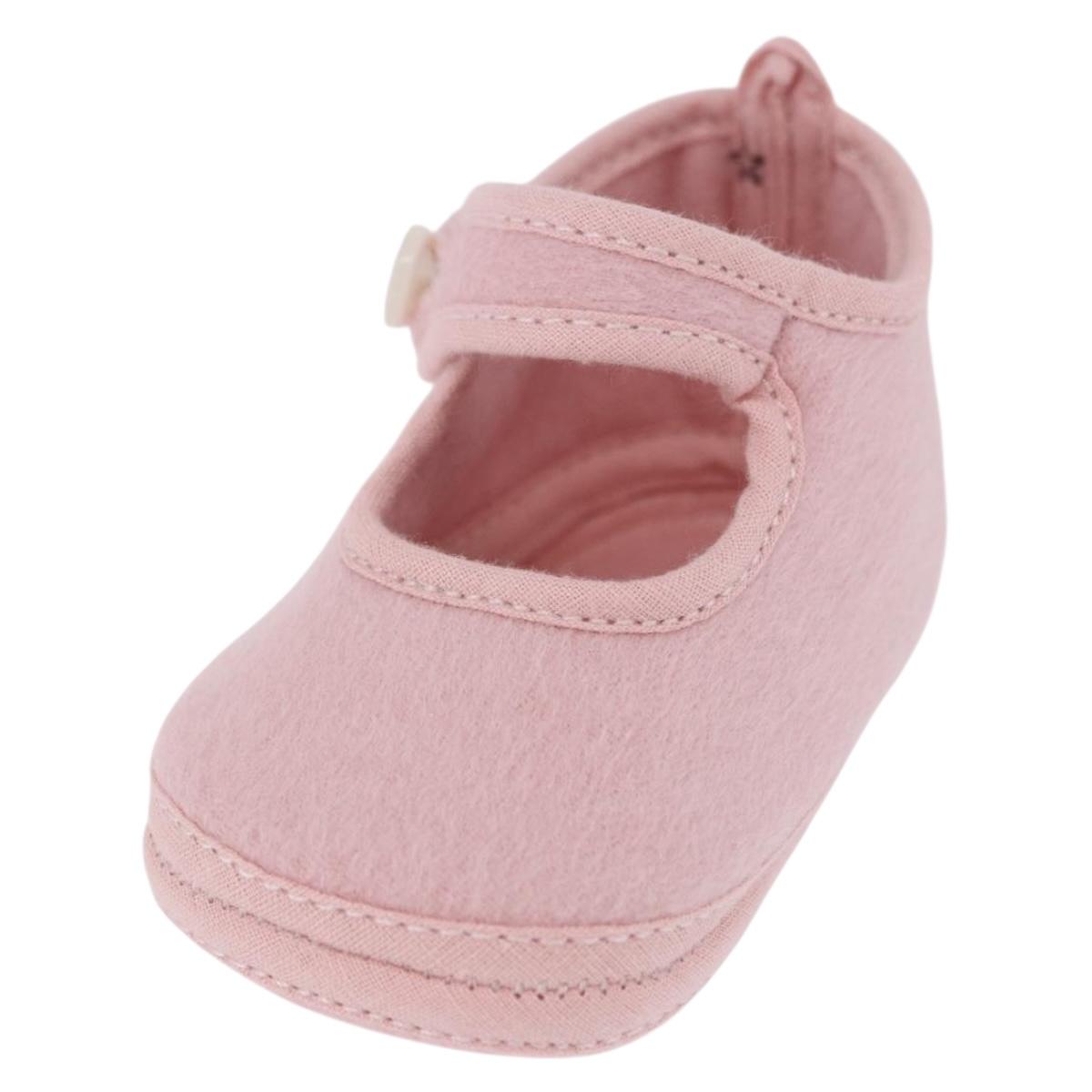 HERMES Baby Shoes Wool Pink Auth 199853A