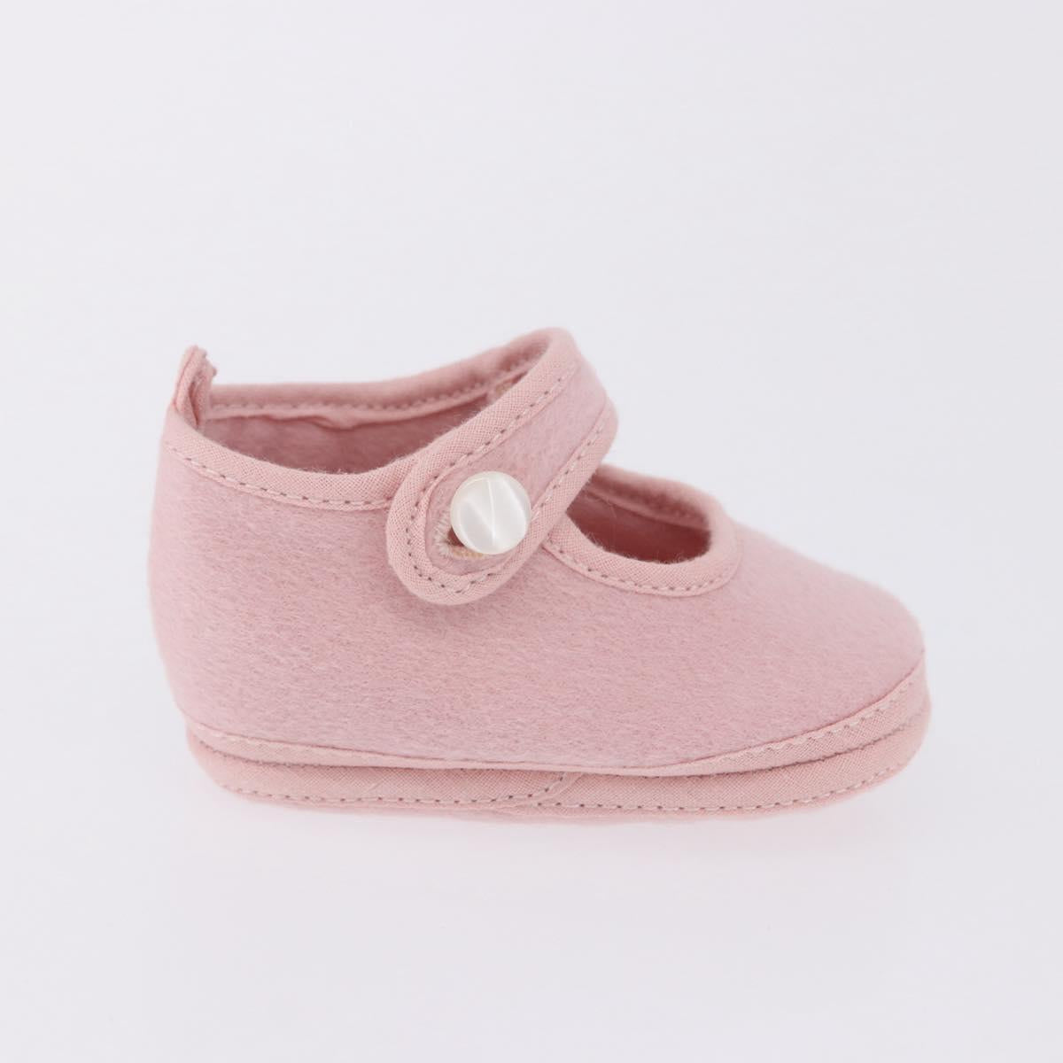 HERMES Baby Shoes Wool Pink Auth 199853A