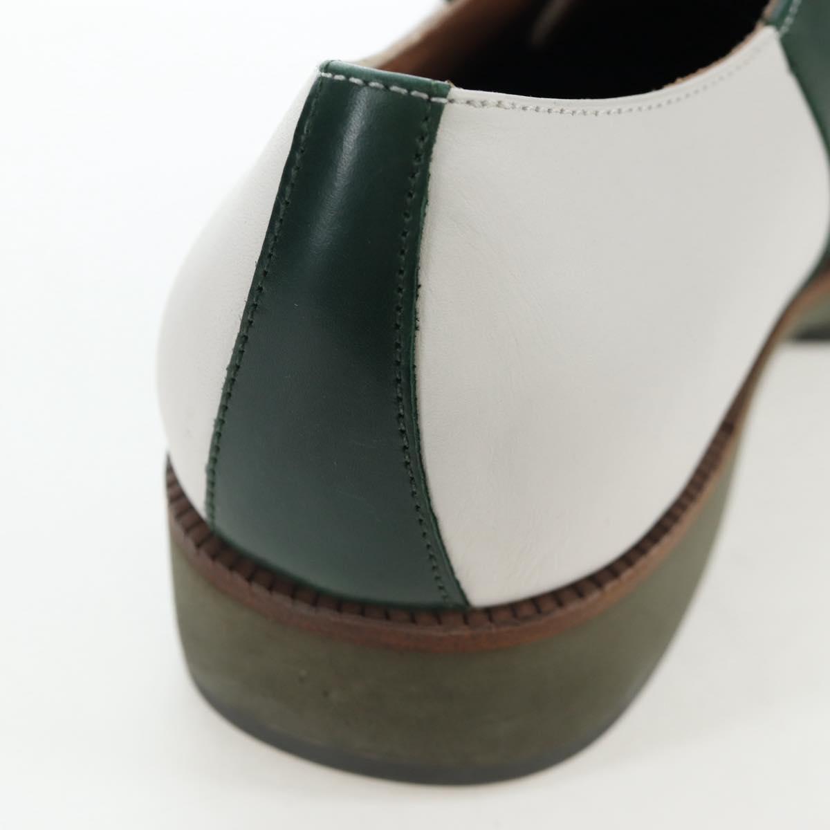 Salvatore Ferragamo Saddle Shoes Leather Green Auth 199854M