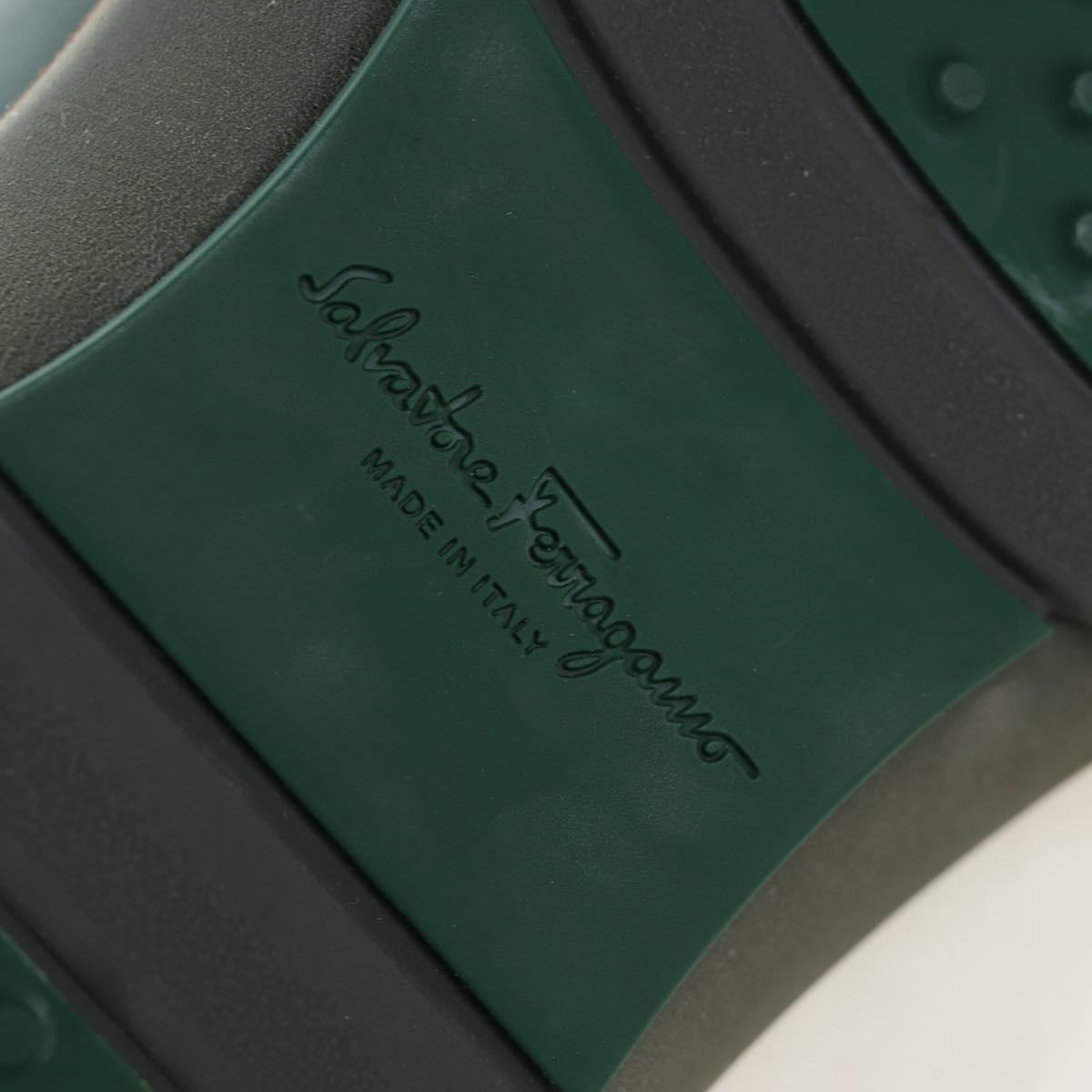 Salvatore Ferragamo Saddle Shoes Leather Green Auth 199854M