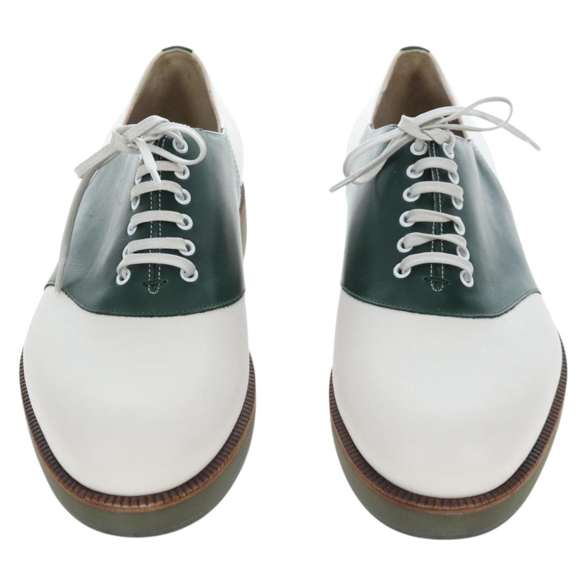 Salvatore Ferragamo Saddle Shoes Leather Green Auth 199854M