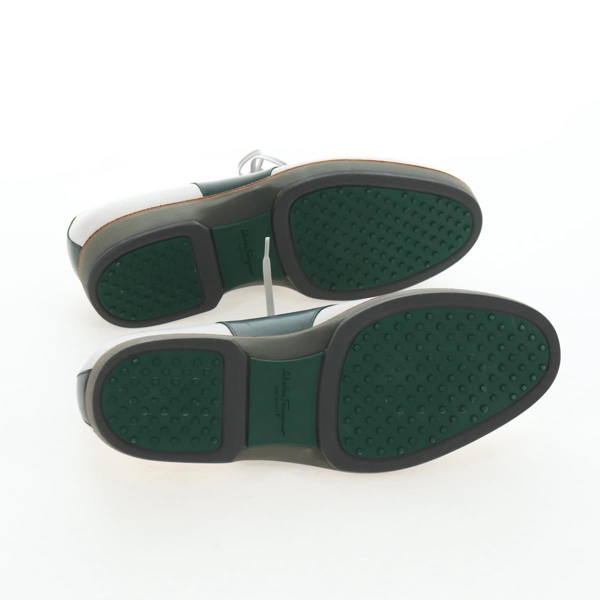 Salvatore Ferragamo Saddle Shoes Leather Green Auth 199854M