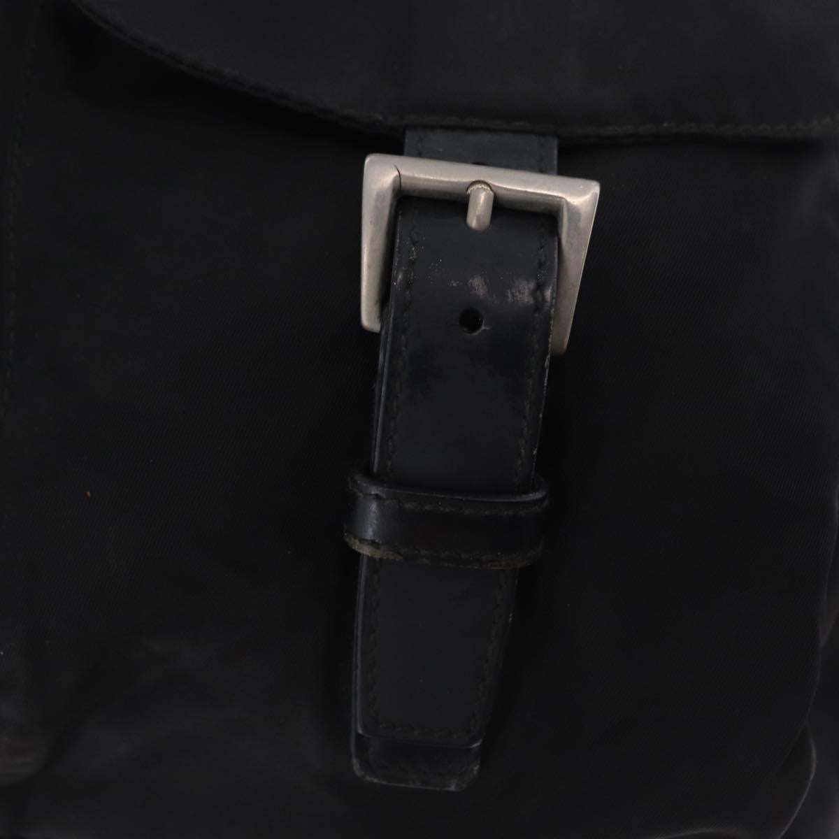 PRADA Backpack Nylon Black Silver Auth 199856A