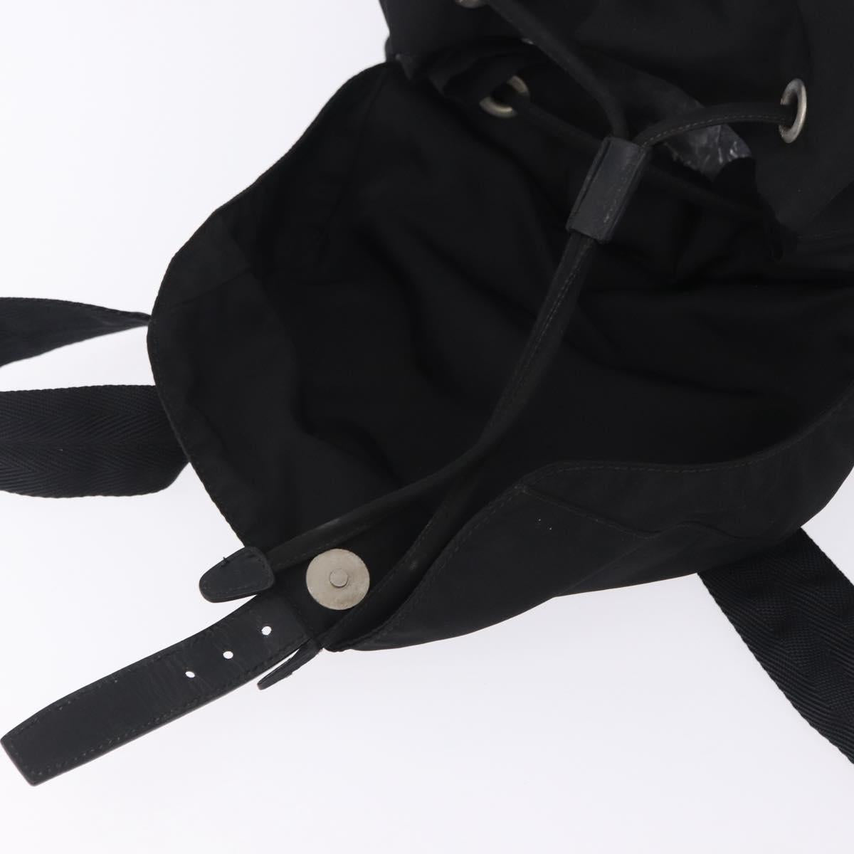 PRADA Backpack Nylon Black Silver Auth 199856A