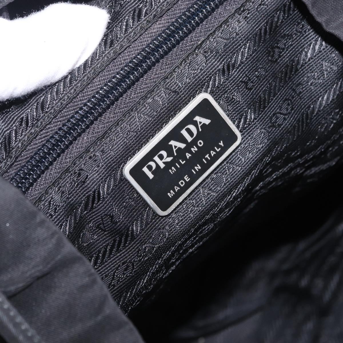 PRADA Backpack Nylon Black Silver Auth 199856A