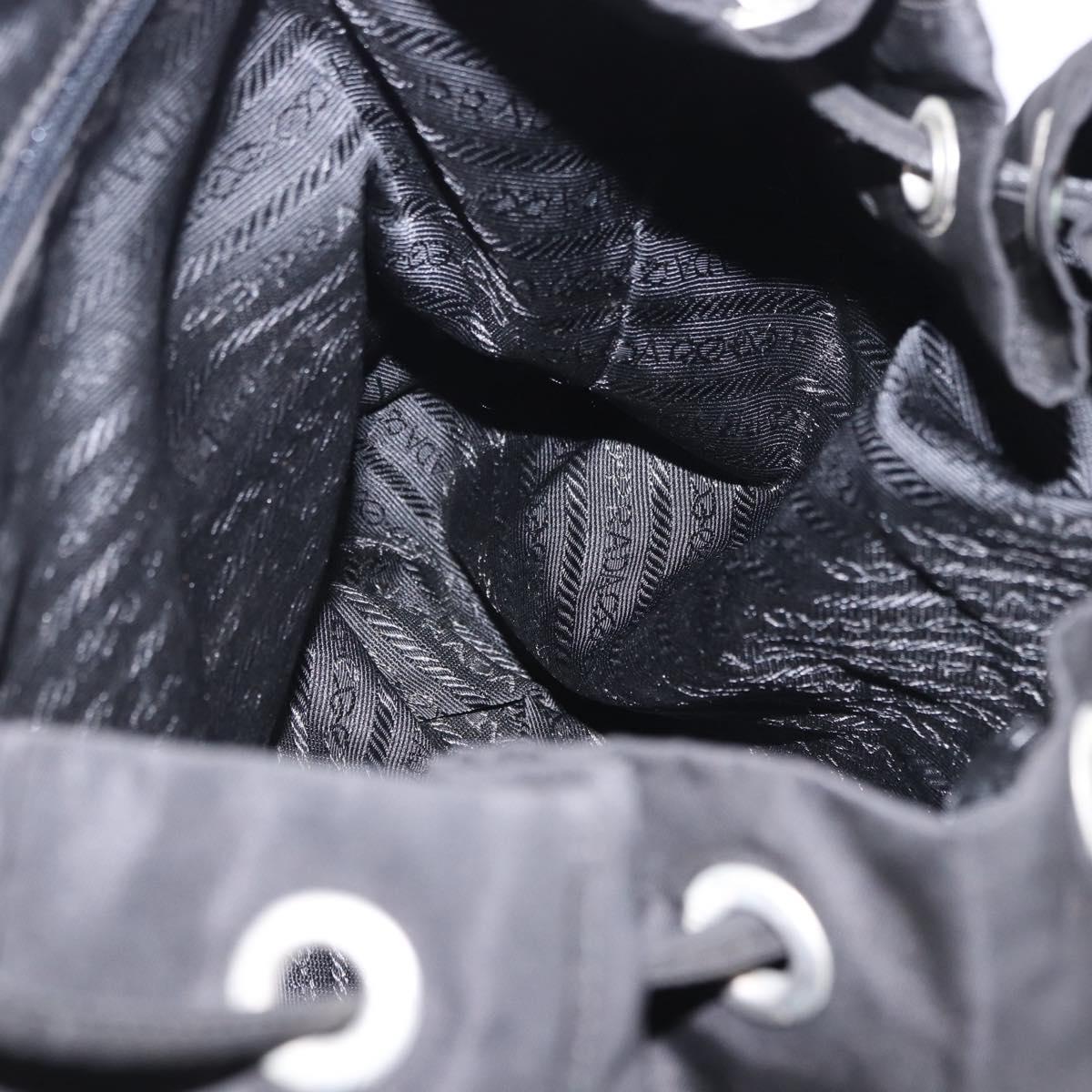 PRADA Backpack Nylon Black Silver Auth 199856A