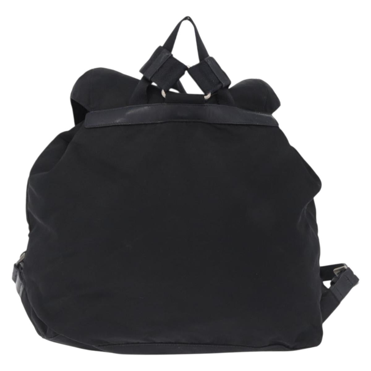 PRADA Backpack Nylon Black Silver Auth 199856A