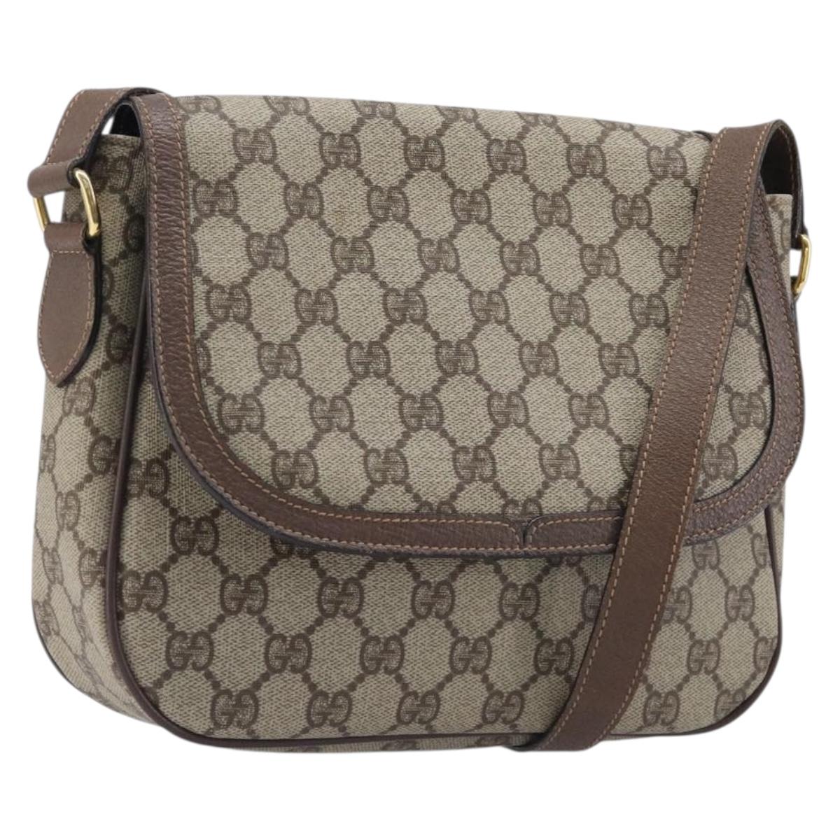 GUCCI GG Supreme Shoulder Bag PVC Beige Gold 001 115 6425 9411 Auth 199858