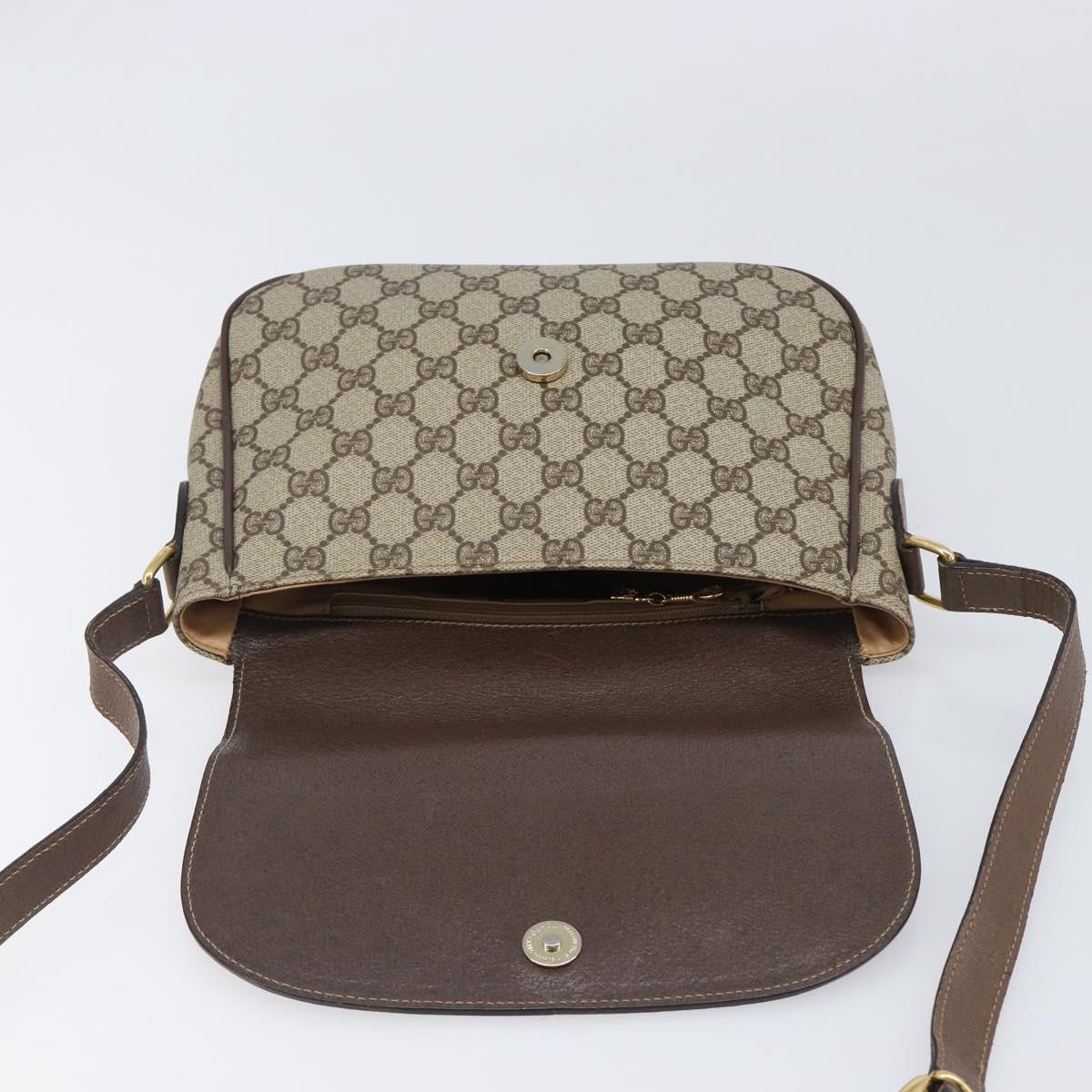 GUCCI GG Supreme Shoulder Bag PVC Beige Gold 001 115 6425 9411 Auth 199858