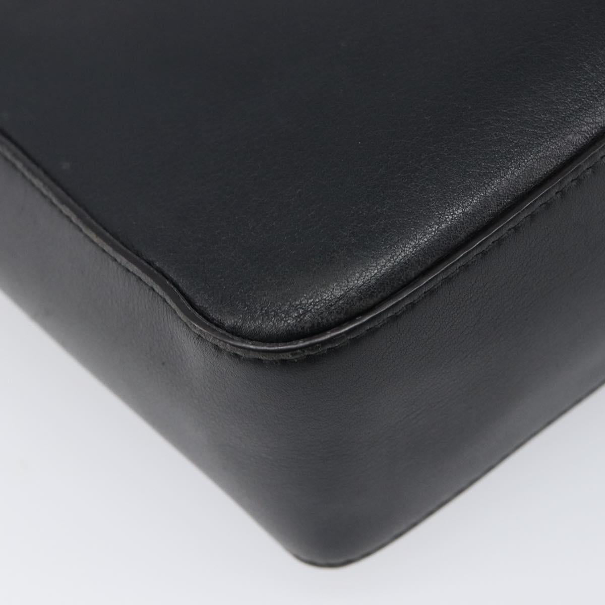 Salvatore Ferragamo Shoulder Bag Leather Black Gold Auth 199863A
