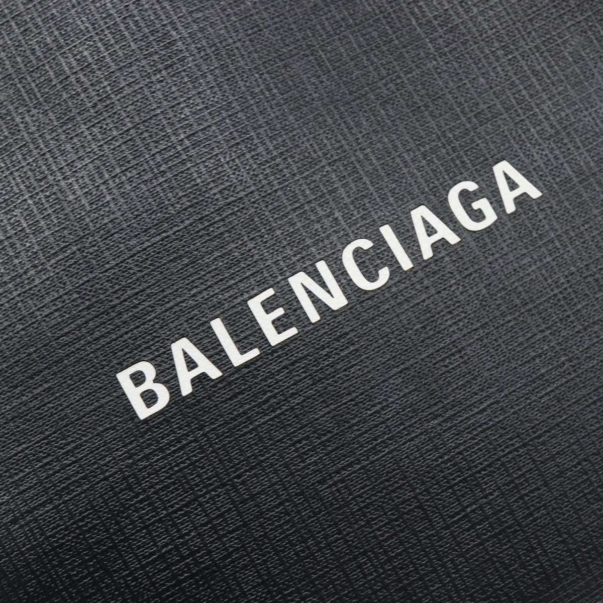BALENCIAGA Shopping Tote Bag XXS Leather 2way Black Silver 568817 Auth 199871A