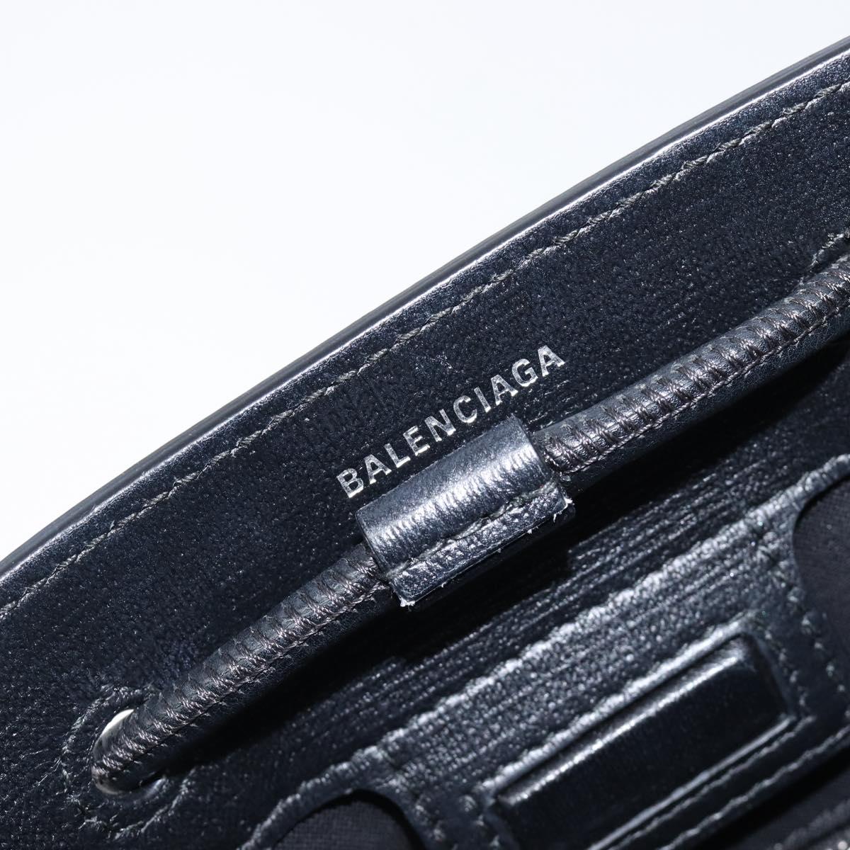 BALENCIAGA Shopping Tote Bag XXS Leather 2way Black Silver 568817 Auth 199871A
