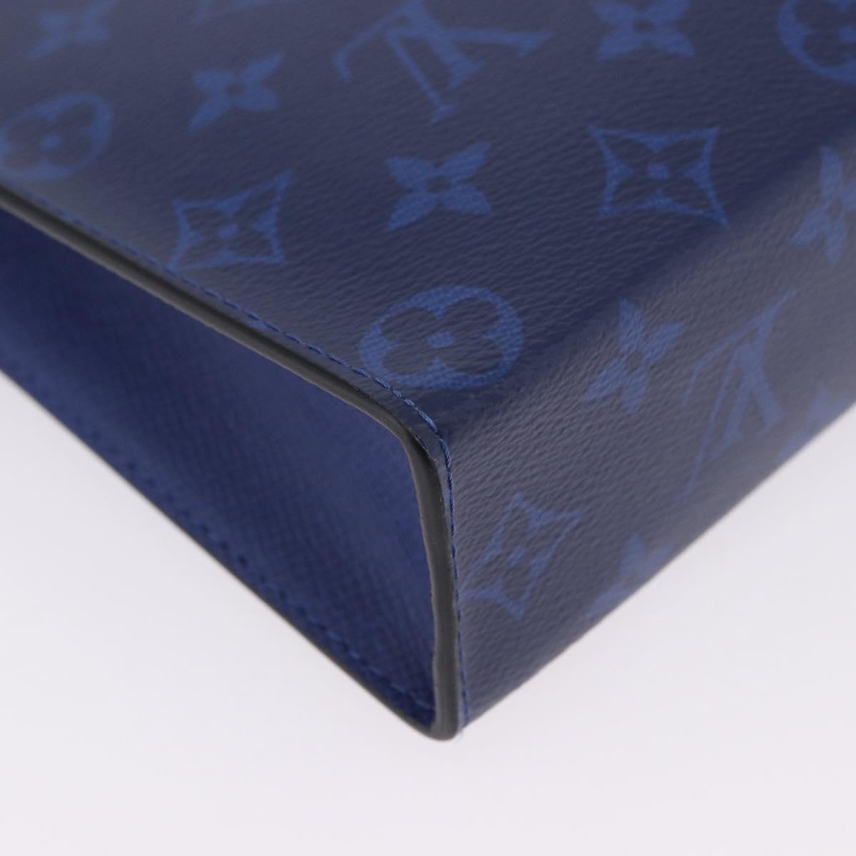 LOUIS VUITTON Tiger Lama Pochette Voyager MM Bag Cobalt Blue M30423 Auth 199872M