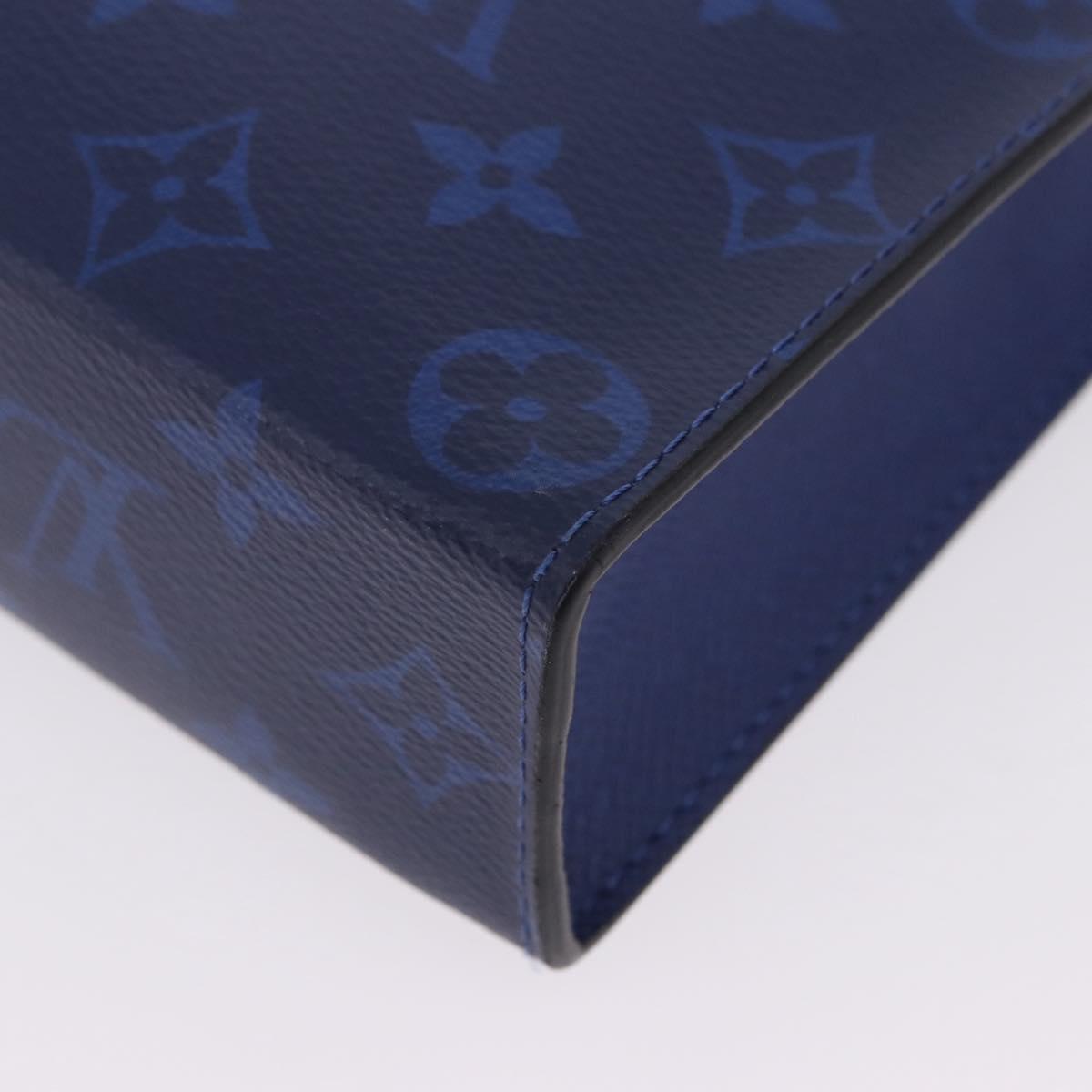 LOUIS VUITTON Tiger Lama Pochette Voyager MM Bag Cobalt Blue M30423 Auth 199872M