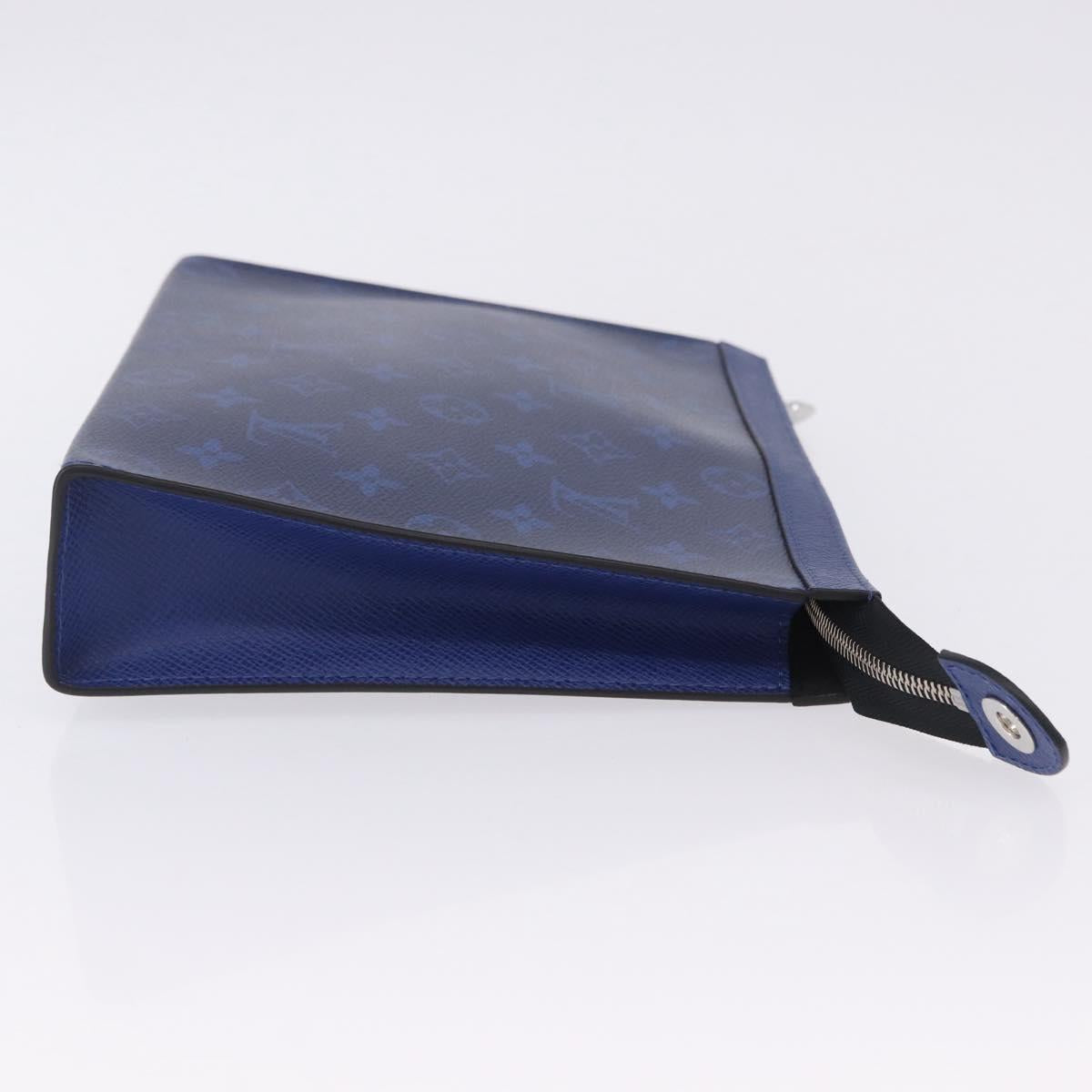 LOUIS VUITTON Tiger Lama Pochette Voyager MM Bag Cobalt Blue M30423 Auth 199872M