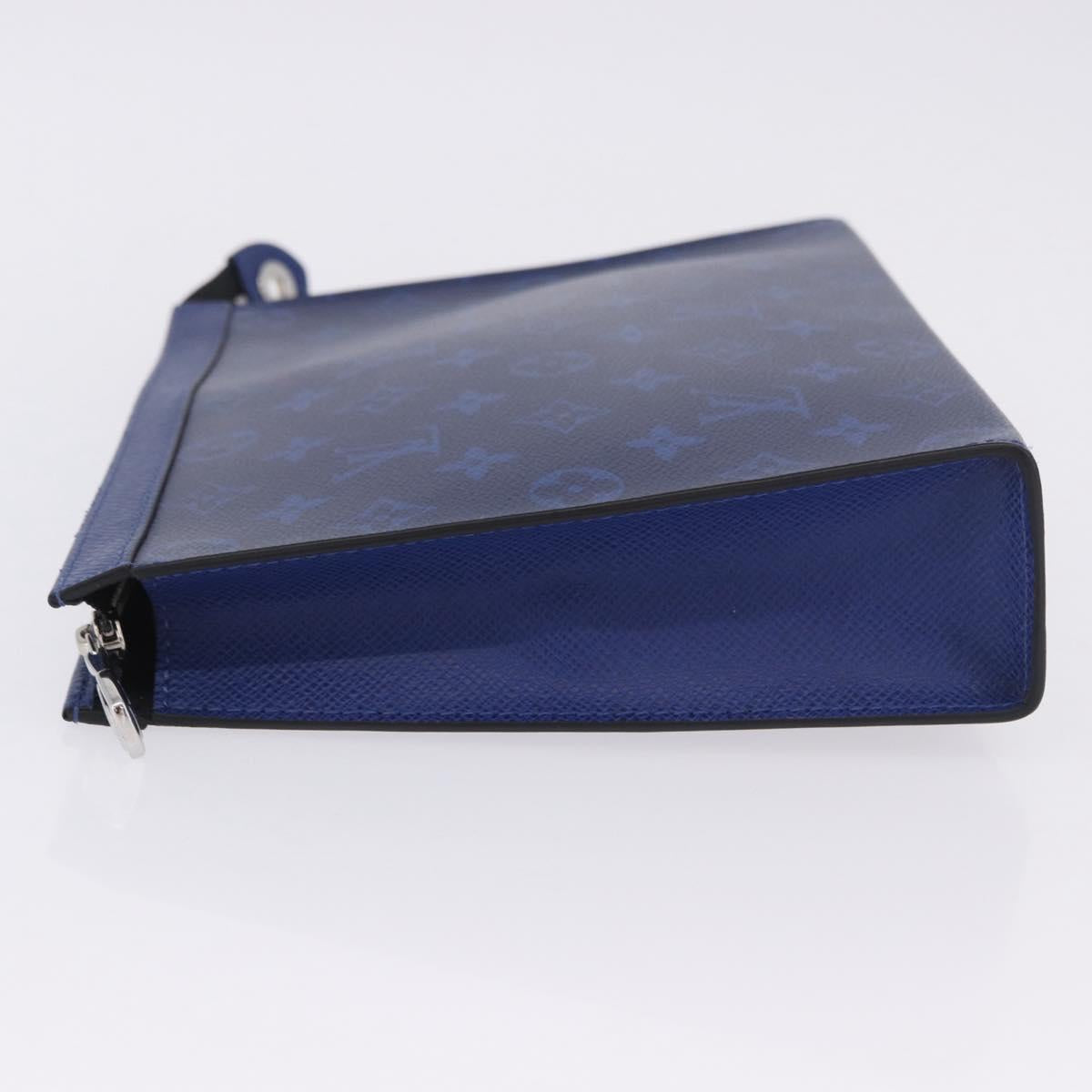 LOUIS VUITTON Tiger Lama Pochette Voyager MM Bag Cobalt Blue M30423 Auth 199872M